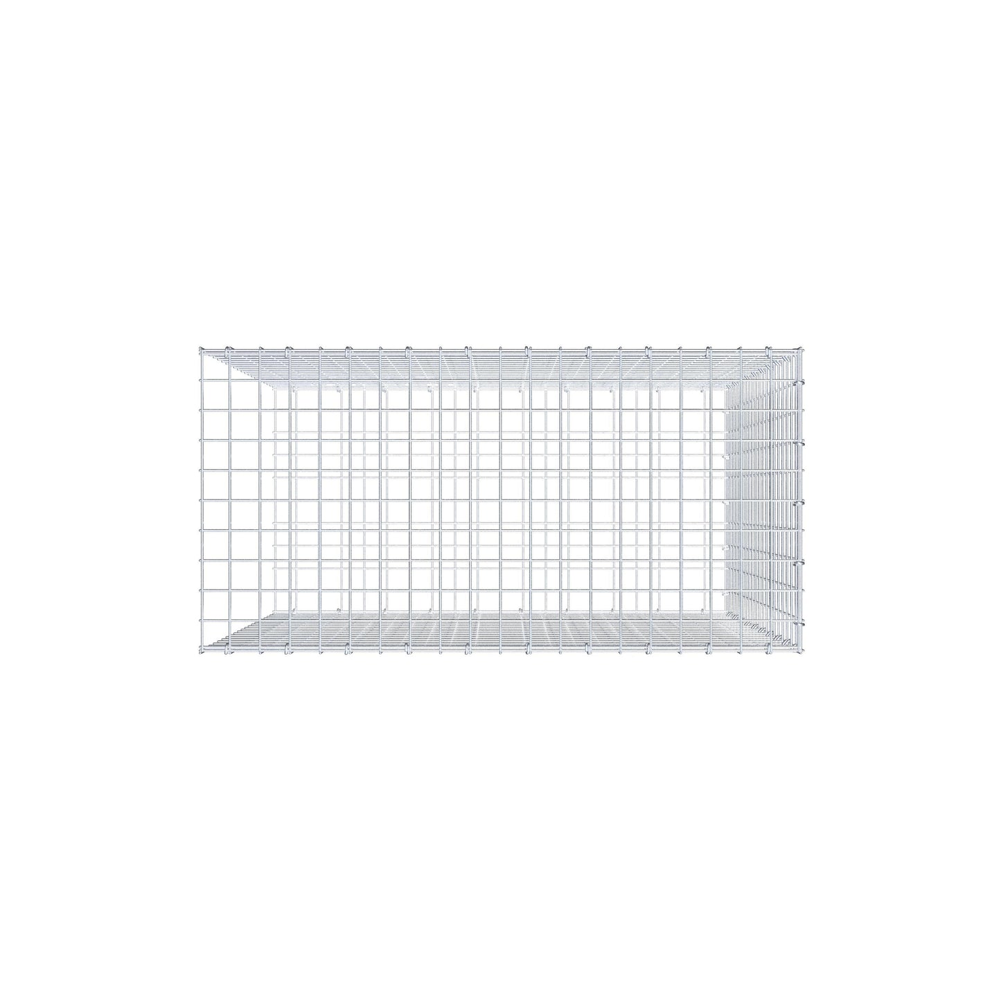 Monteret gabion type 2 100 cm x 100 cm x 50 cm (L x H x D), maskestørrelse 5 cm x 5 cm, C-ring