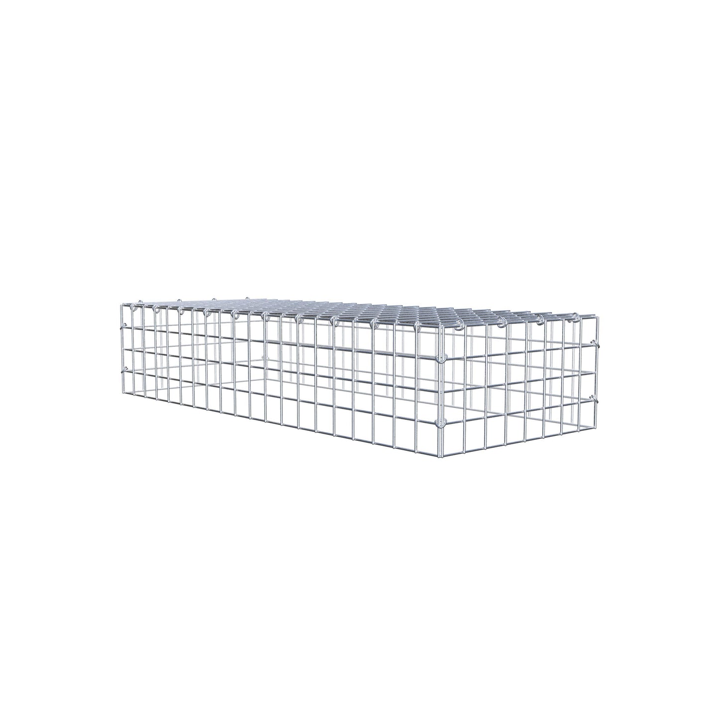 Typ 3 påbyggnadsgabion 100 cm x 20 cm x 40 cm (L x H x D), maskstorlek 5 cm x 5 cm, C-ring