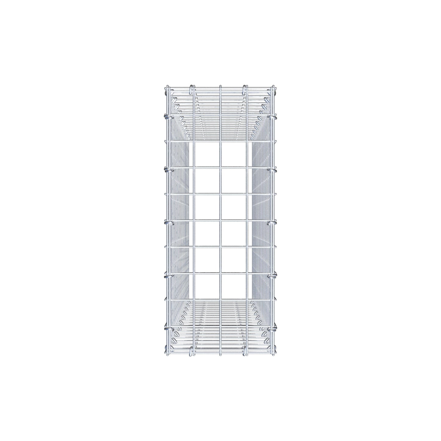 Typ 3 påbyggnadsgabion 100 cm x 20 cm x 50 cm (L x H x D), maskstorlek 5 cm x 5 cm, C-ring