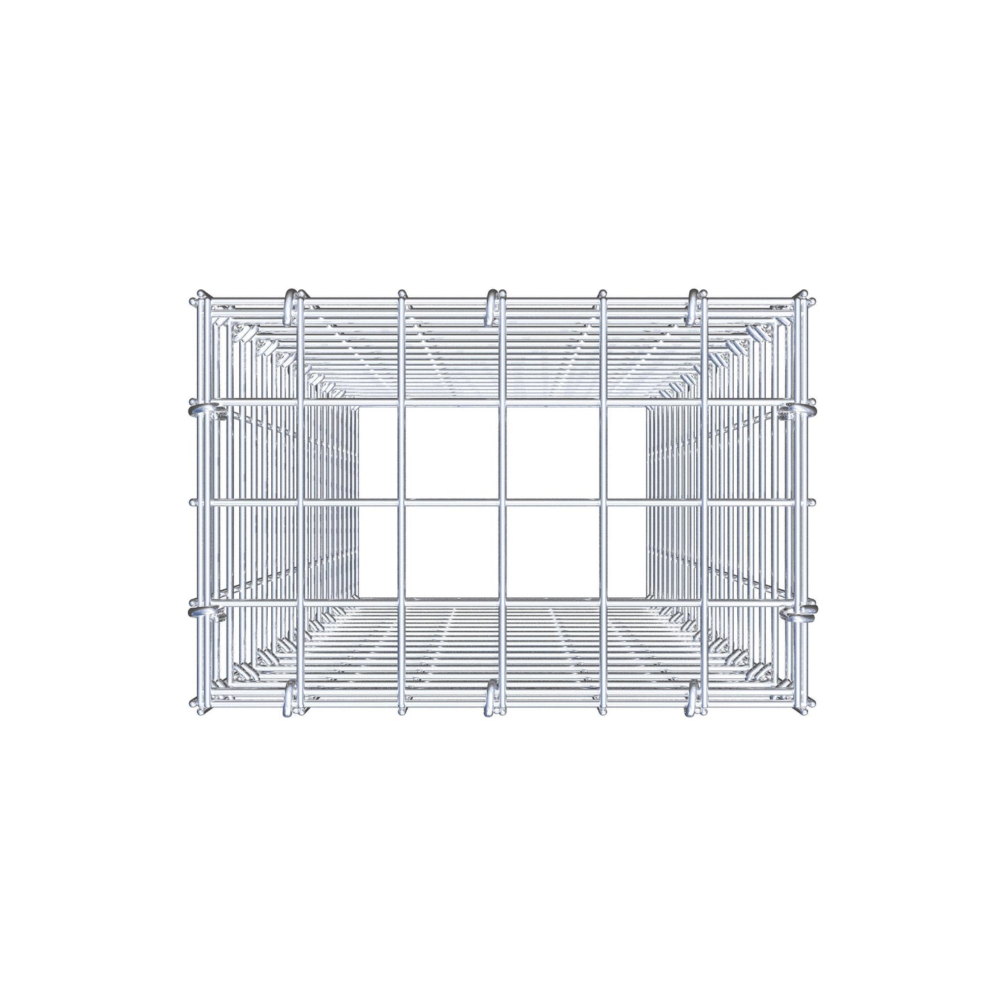Typ 3 påbyggnadsgabion 100 cm x 30 cm x 20 cm (L x H x D), maskstorlek 5 cm x 5 cm, C-ring