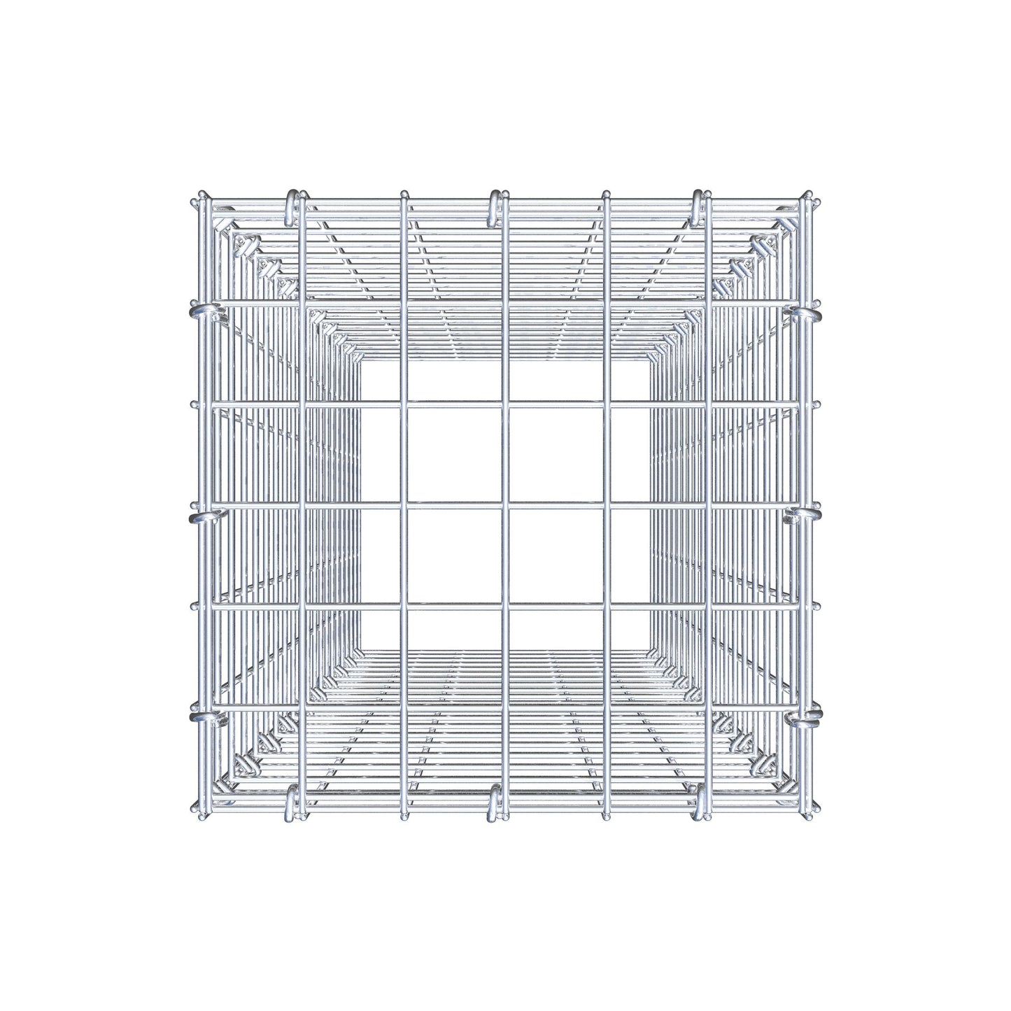 Typ 3 påbyggnadsgabion 100 cm x 30 cm x 30 cm (L x H x D), maskstorlek 5 cm x 5 cm, C-ring