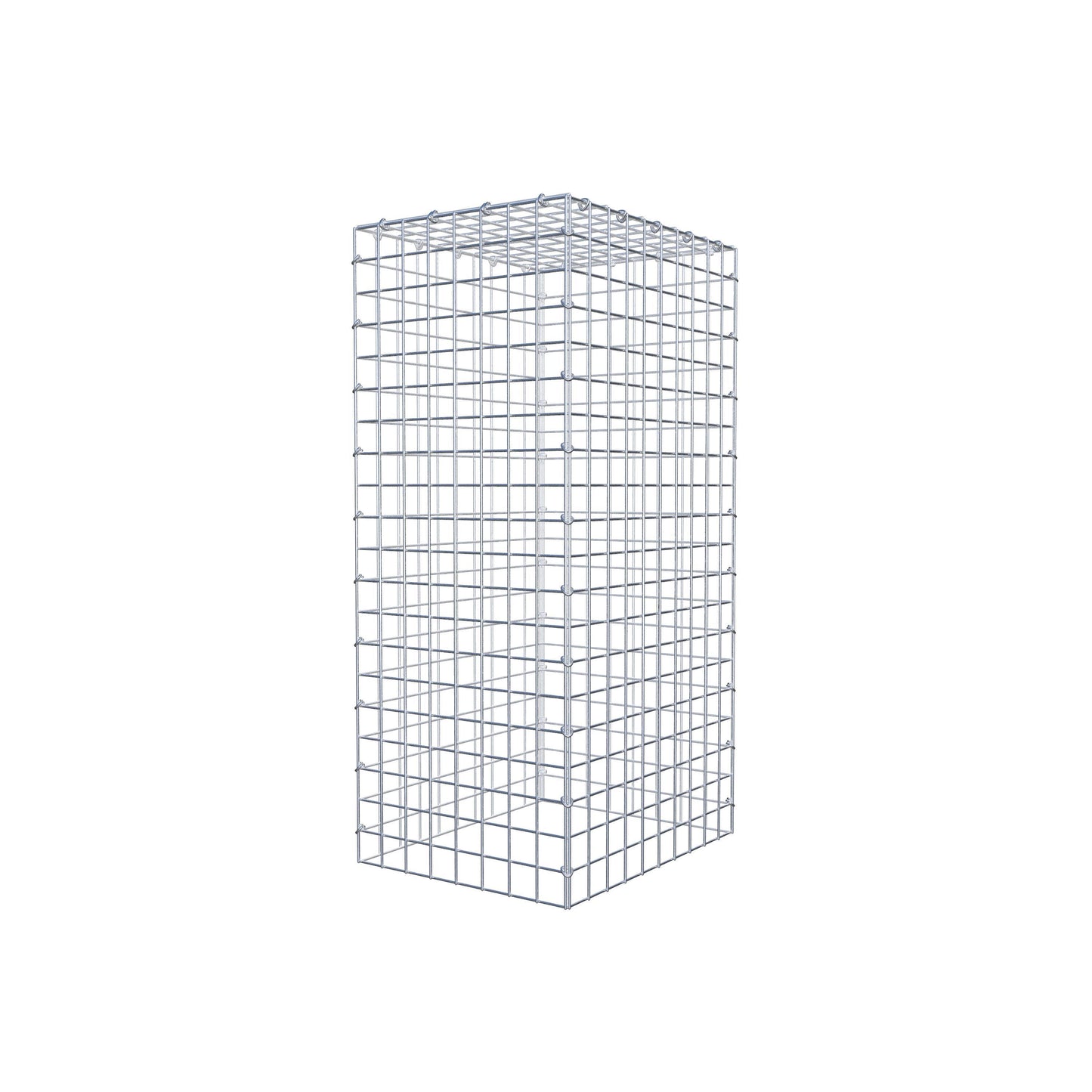 Typ 3 påbyggnadsgabion 100 cm x 50 cm x 40 cm (L x H x D), maskstorlek 5 cm x 5 cm, C-ring