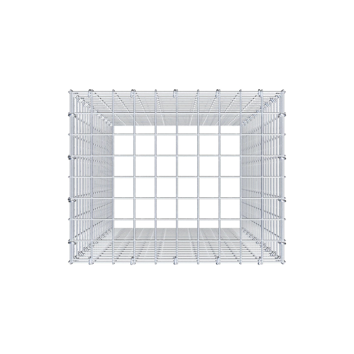 Typ 3 påbyggnadsgabion 100 cm x 50 cm x 40 cm (L x H x D), maskstorlek 5 cm x 5 cm, C-ring