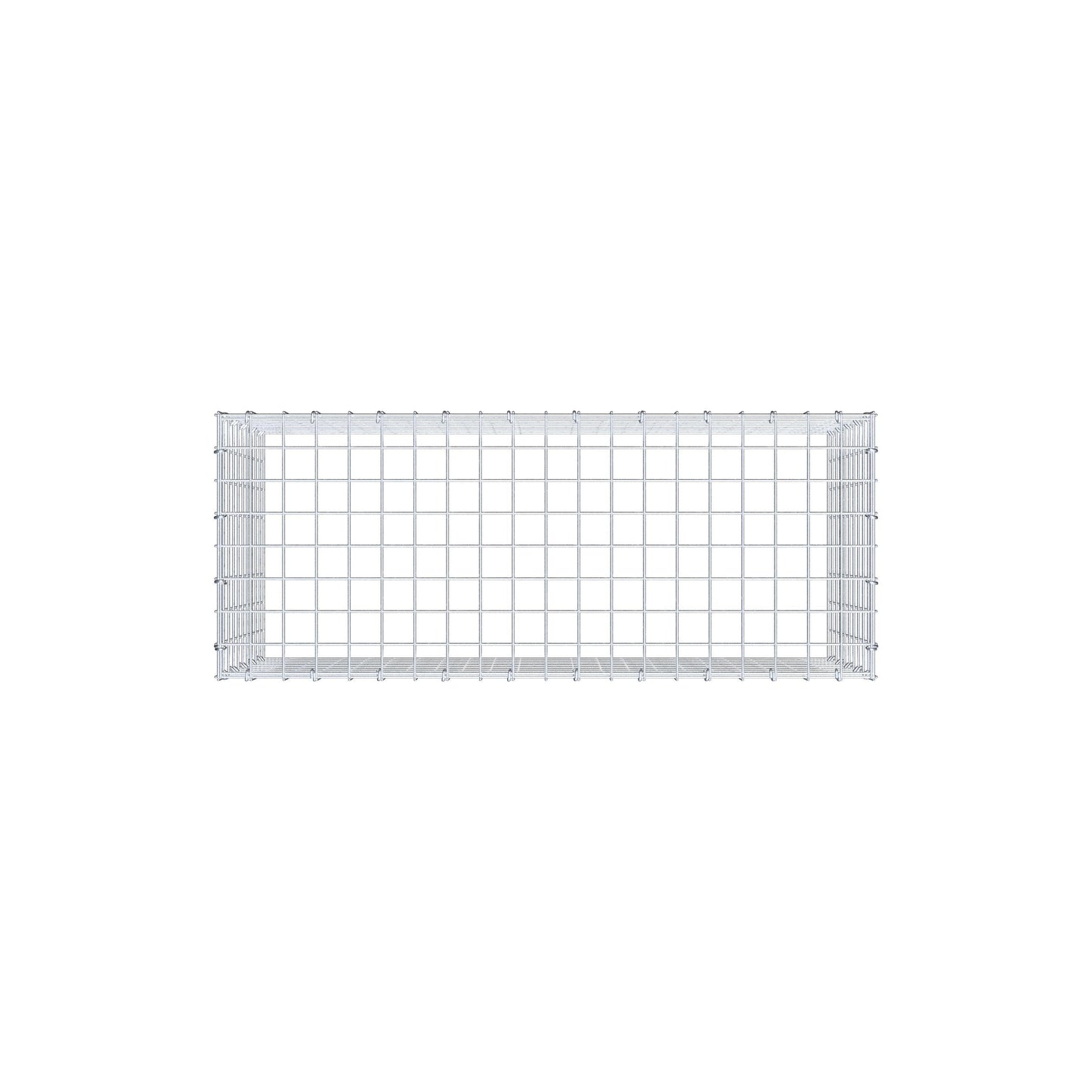 Typ 3 påbyggnadsgabion 100 cm x 50 cm x 40 cm (L x H x D), maskstorlek 5 cm x 5 cm, C-ring
