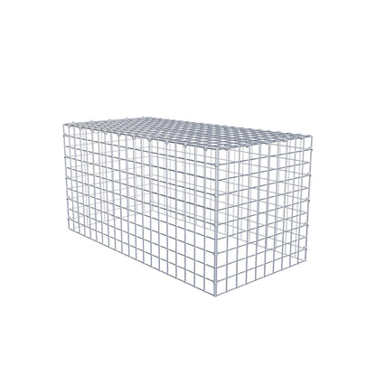 Monteret gabion type 3 100 cm x 50 cm x 50 cm (L x H x D), maskestørrelse 5 cm x 5 cm, C-ring
