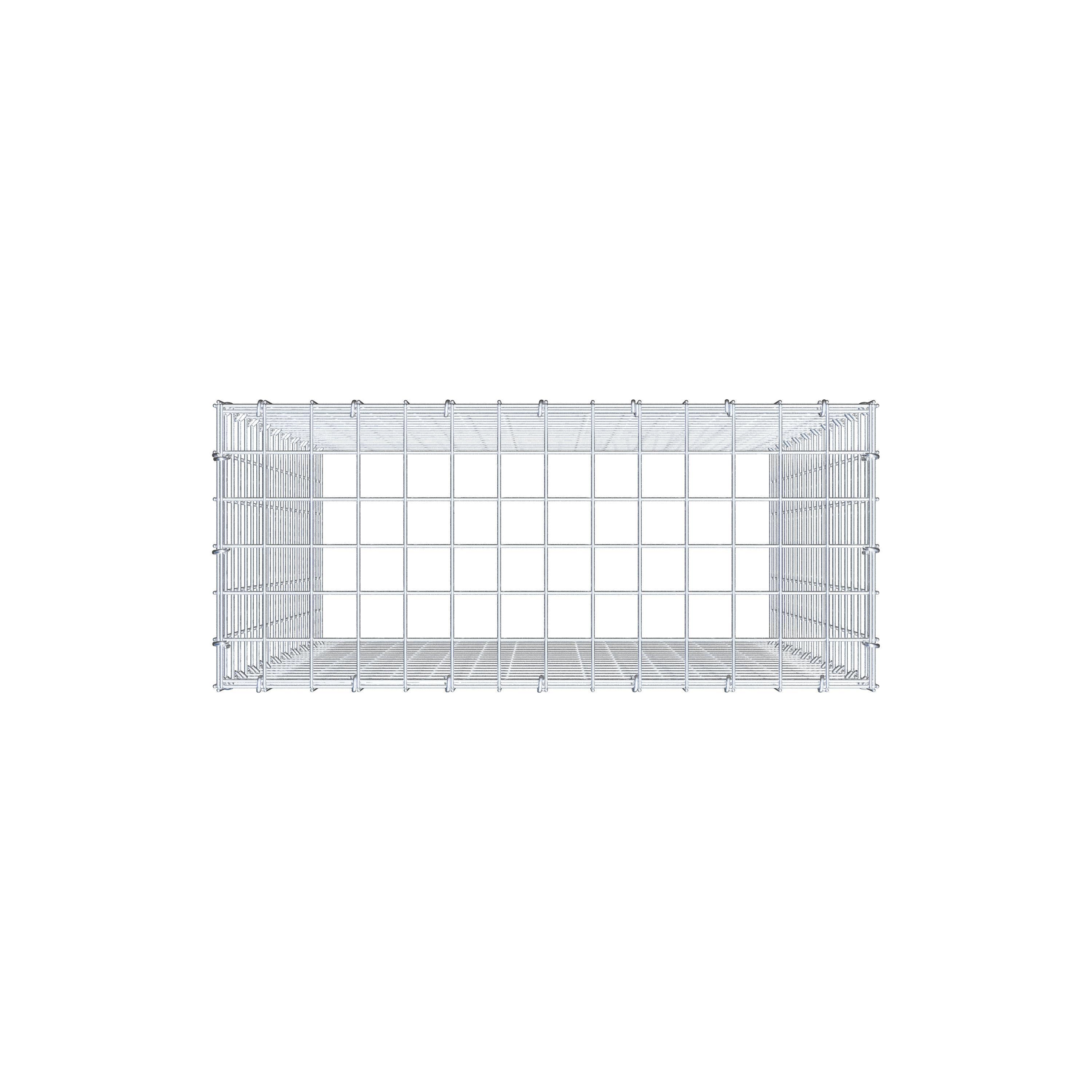 Monteret gabion type 3 100 cm x 70 cm x 30 cm (L x H x D), maskestørrelse 5 cm x 5 cm, C-ring