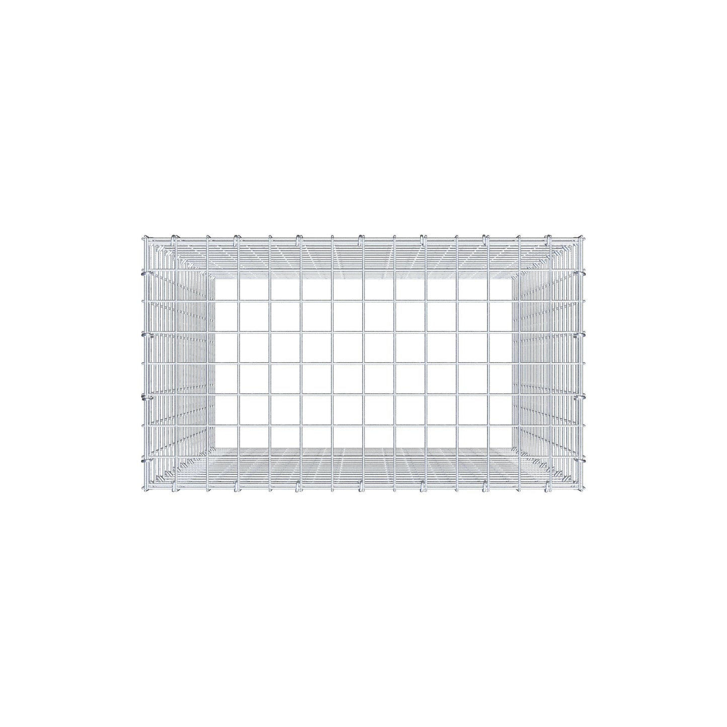 Typ 3 påbyggnadsgabion 100 cm x 70 cm x 40 cm (L x H x D), maskstorlek 5 cm x 5 cm, C-ring