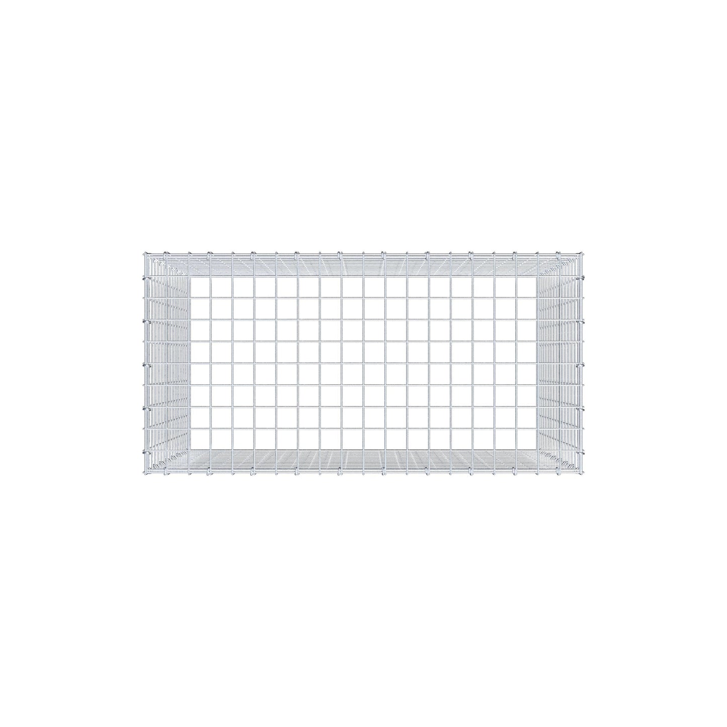 Typ 3 påbyggnadsgabion 100 cm x 80 cm x 50 cm (L x H x D), maskstorlek 5 cm x 5 cm, C-ring