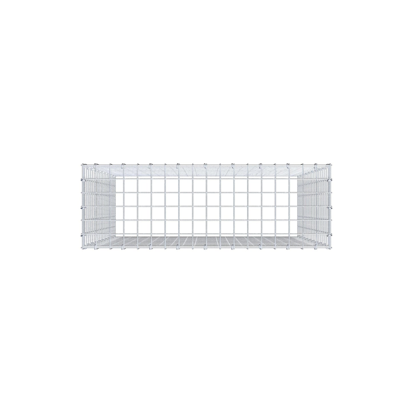 Typ 3 påbyggnadsgabion 100 cm x 90 cm x 30 cm (L x H x D), maskstorlek 5 cm x 5 cm, C-ring