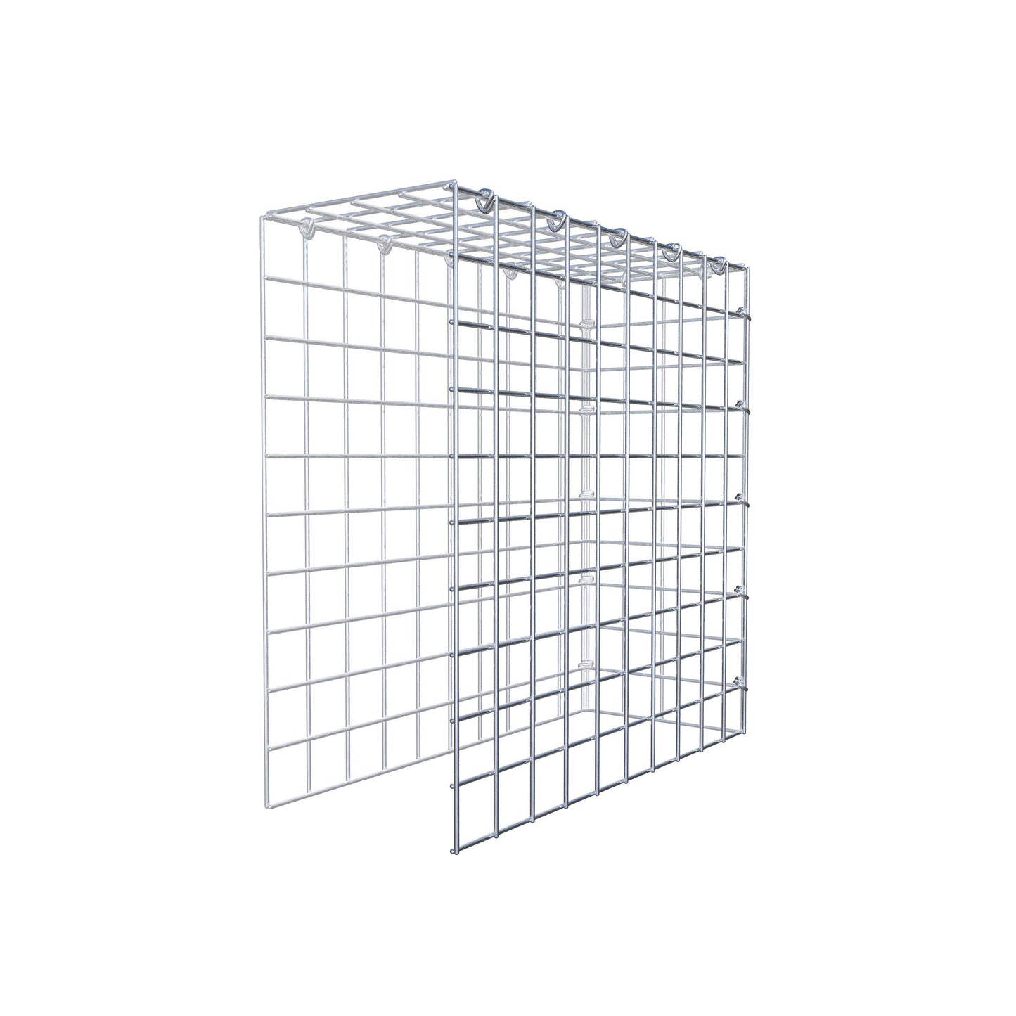 Mounted gabion type 4 50 cm x 50 cm x 20 cm (L x H x D), mesh size 5 cm x 5 cm, C-ring