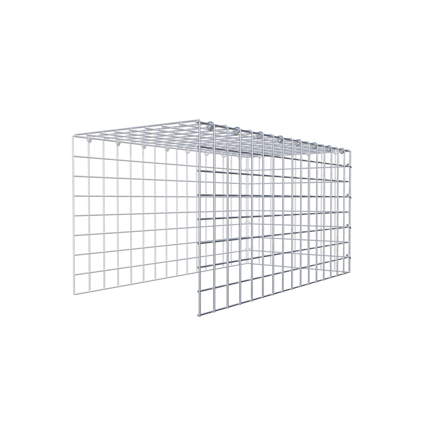 Monteret gabion type 4 80 cm x 40 cm x 40 cm (L x H x D), maskestørrelse 5 cm x 5 cm, C-ring