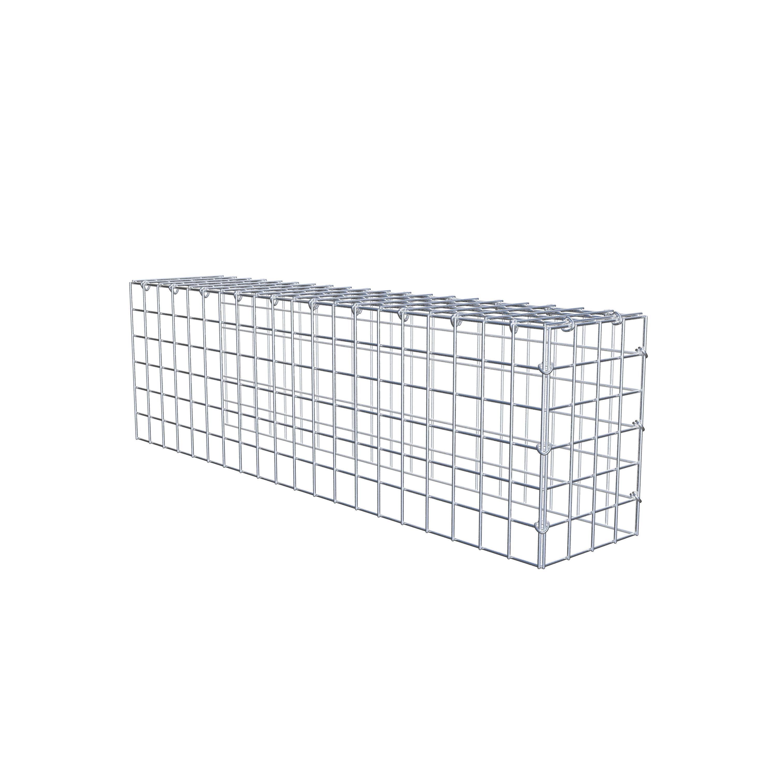 Monteret gabion type 4 100 cm x 30 cm x 20 cm (L x H x D), maskestørrelse 5 cm x 5 cm, C-ring