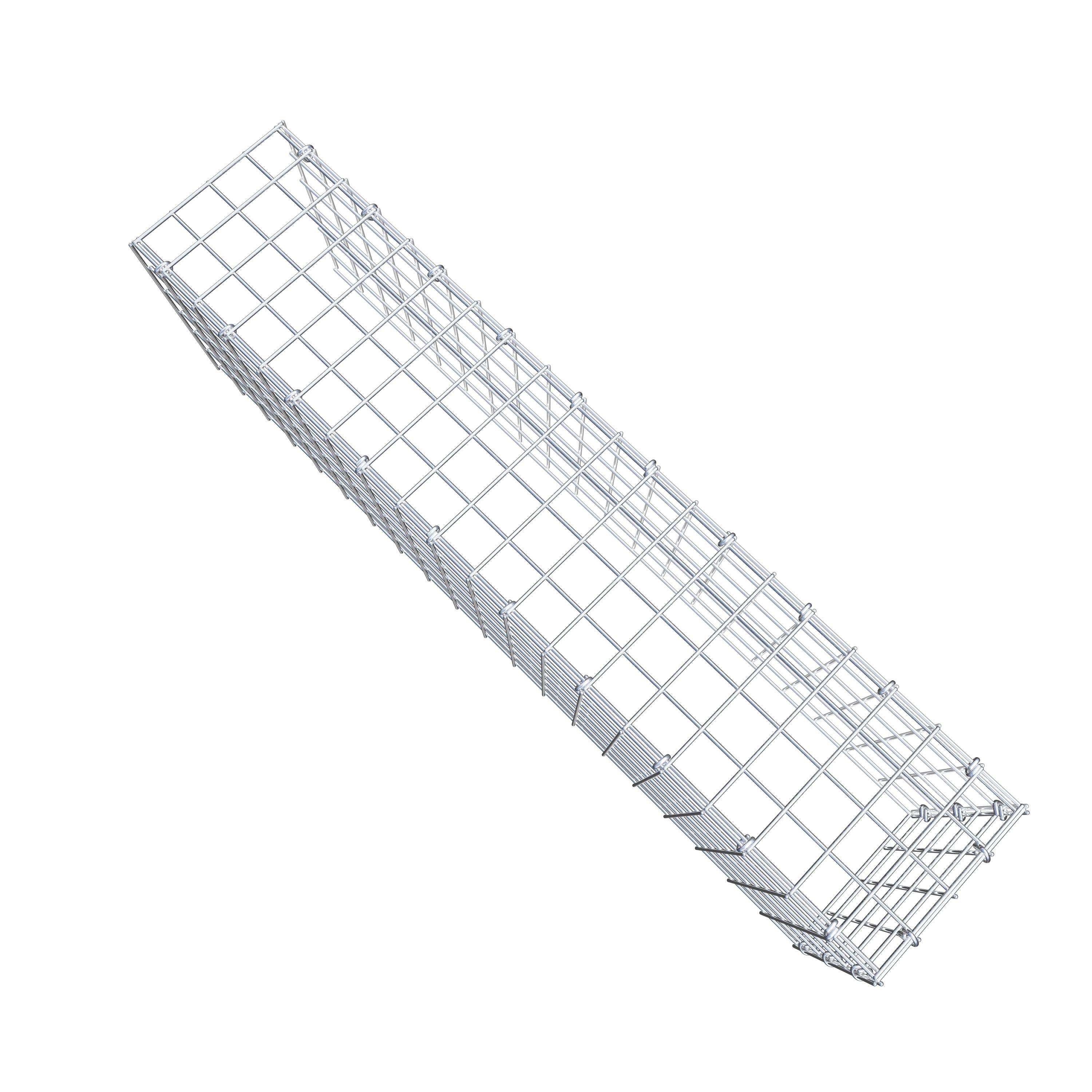 Monteret gabion type 4 100 cm x 30 cm x 20 cm (L x H x D), maskestørrelse 5 cm x 5 cm, C-ring