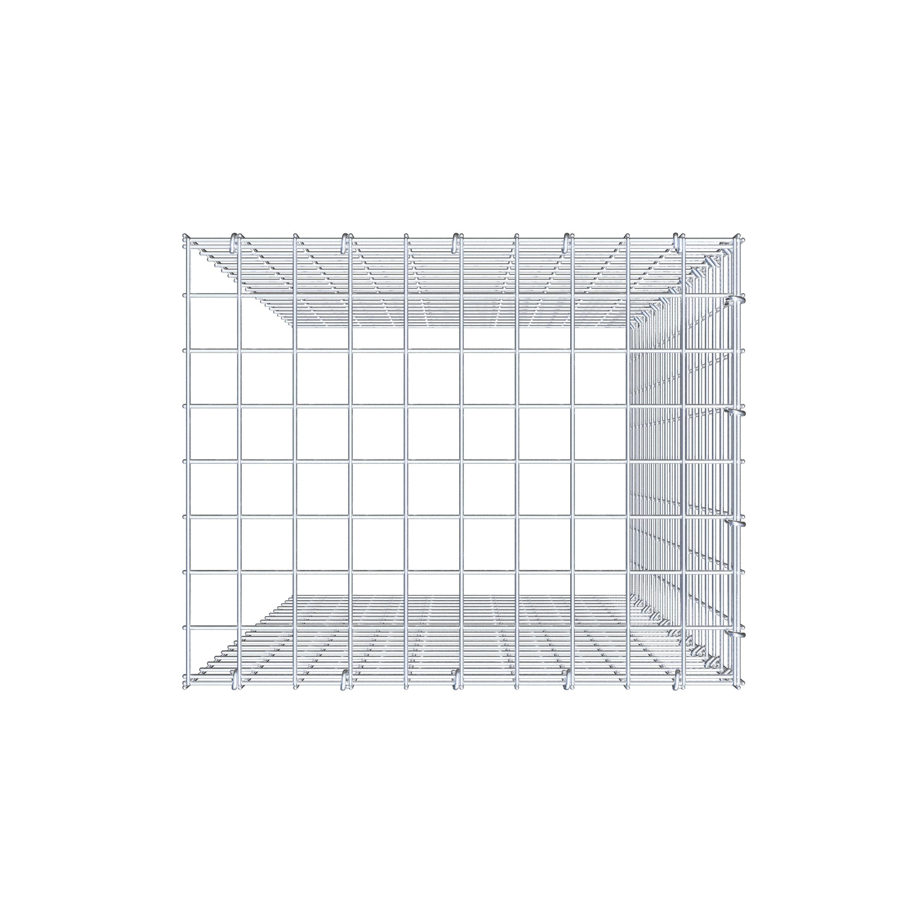 Monteret gabion type 4 100 cm x 50 cm x 40 cm (L x H x D), maskestørrelse 5 cm x 5 cm, C-ring