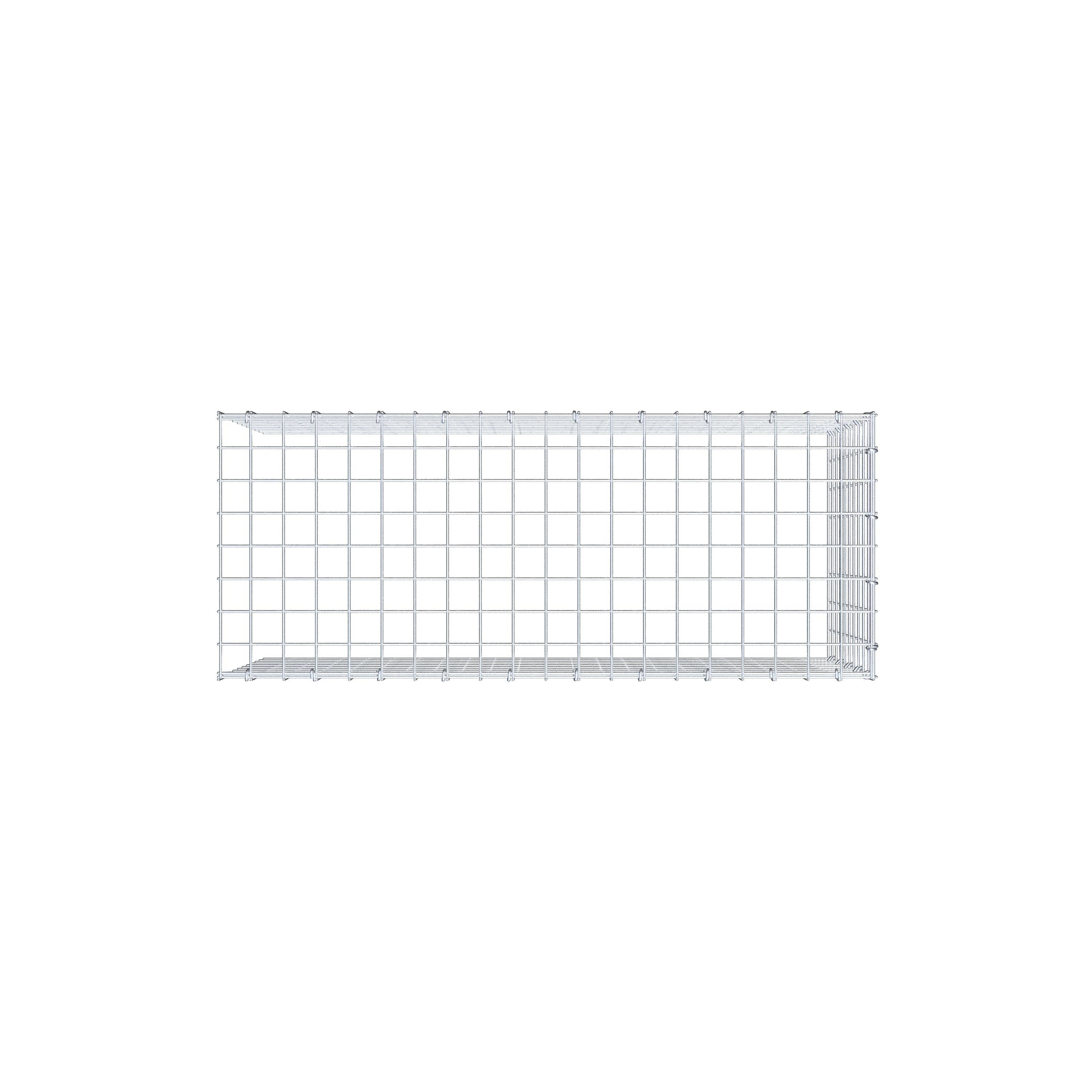 Monteret gabion type 4 100 cm x 50 cm x 40 cm (L x H x D), maskestørrelse 5 cm x 5 cm, C-ring