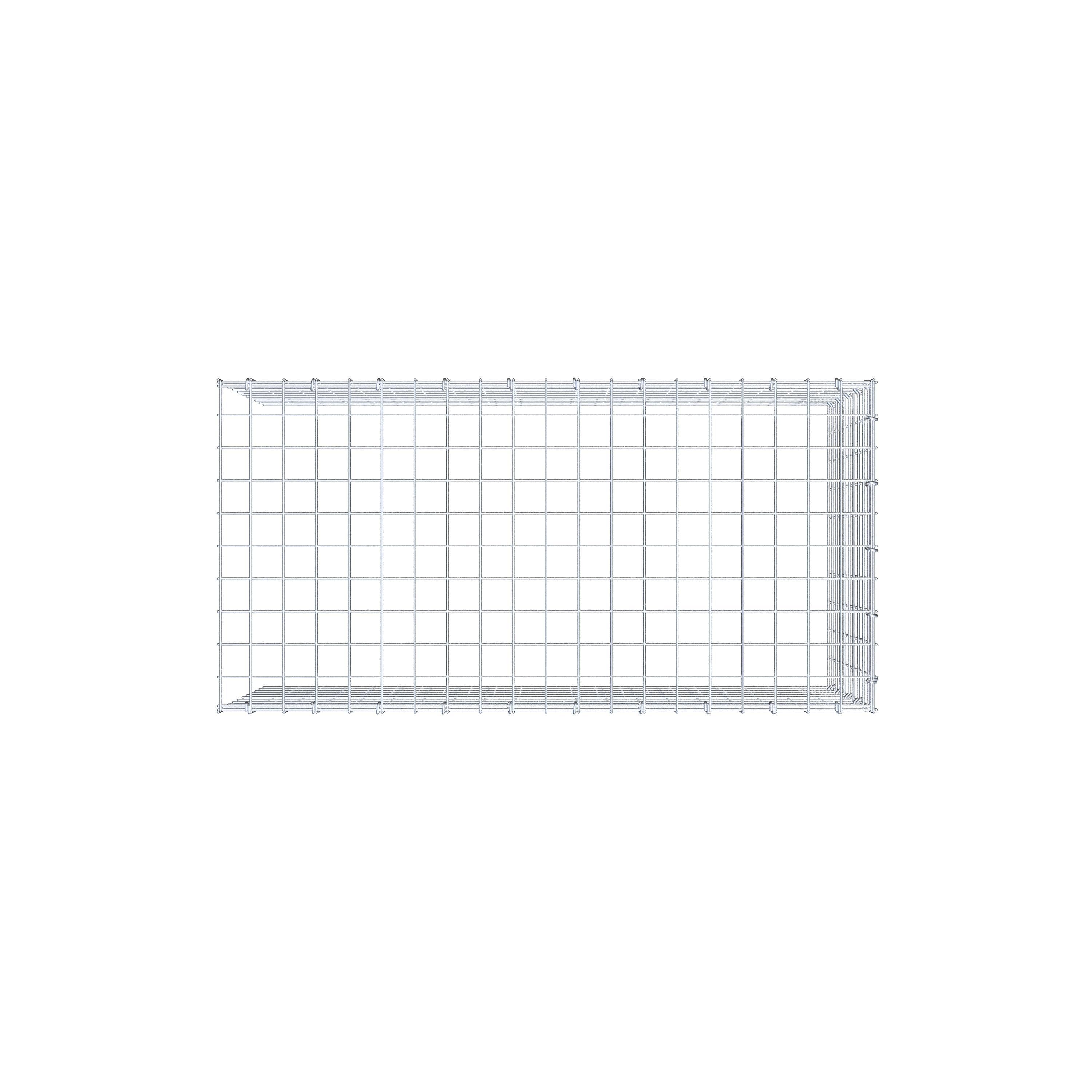 Monteret gabion type 4 100 cm x 50 cm x 50 cm (L x H x D), maskestørrelse 5 cm x 5 cm, C-ring