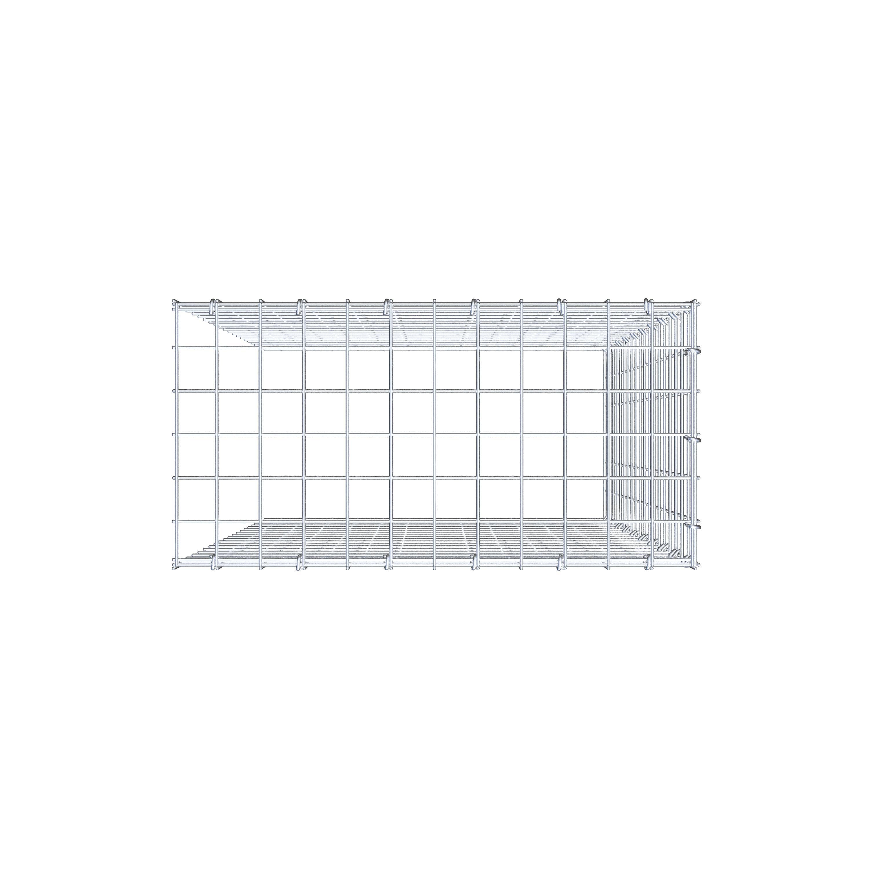 Monteret gabion type 4 100 cm x 60 cm x 30 cm (L x H x D), maskestørrelse 5 cm x 5 cm, C-ring