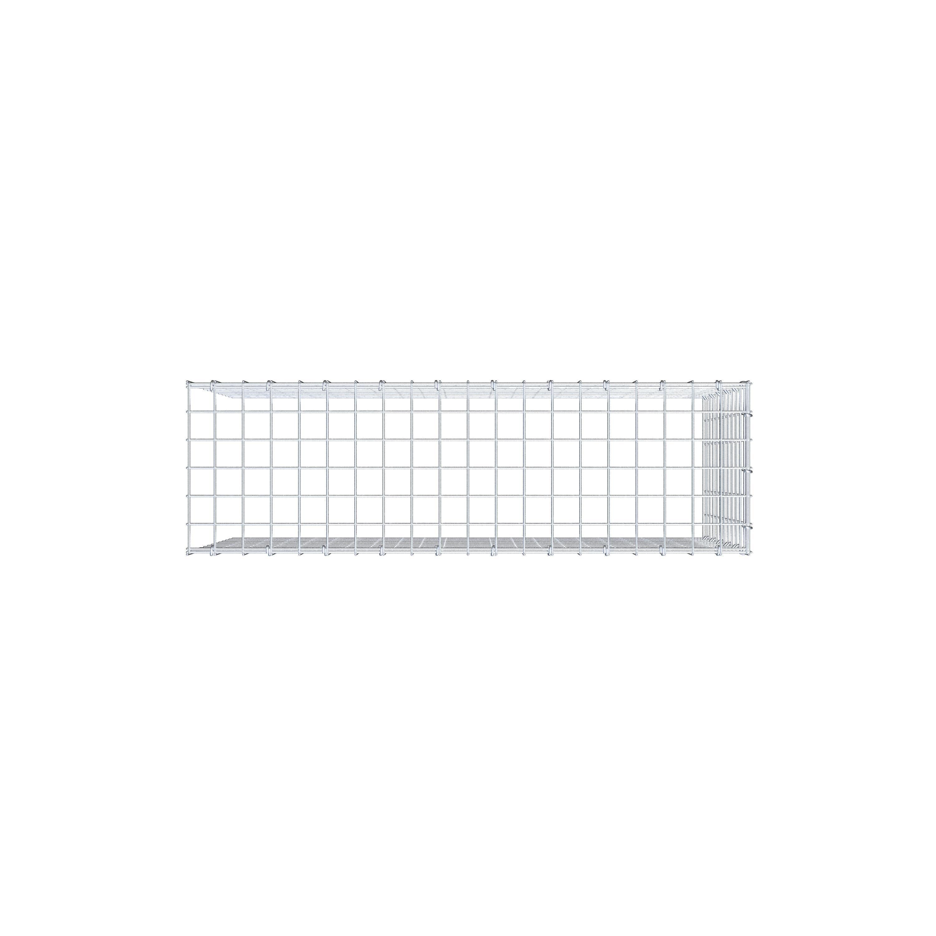 Monteret gabion type 4 100 cm x 60 cm x 30 cm (L x H x D), maskestørrelse 5 cm x 5 cm, C-ring