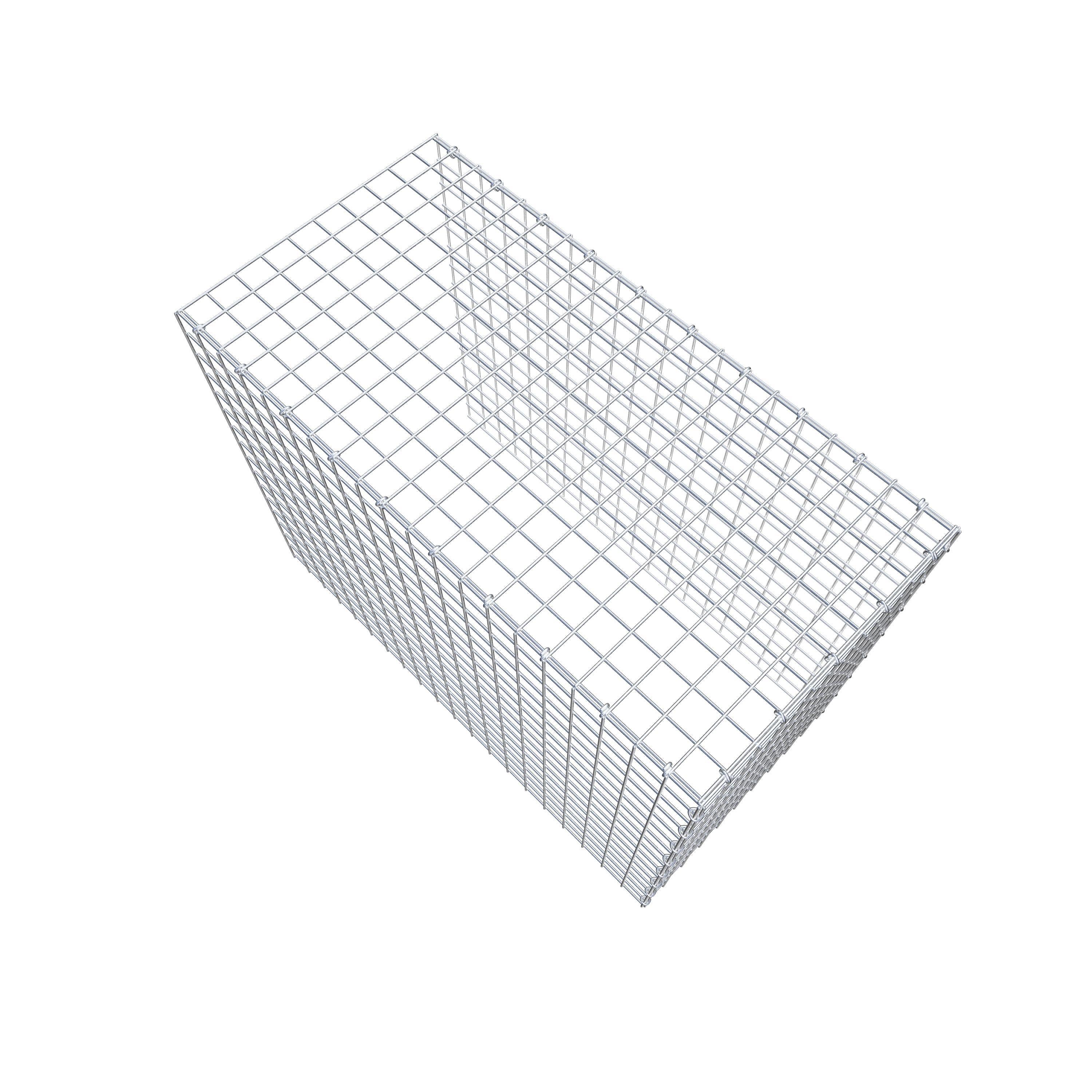 Monteret gabion type 4 100 cm x 80 cm x 50 cm (L x H x D), maskestørrelse 5 cm x 5 cm, C-ring