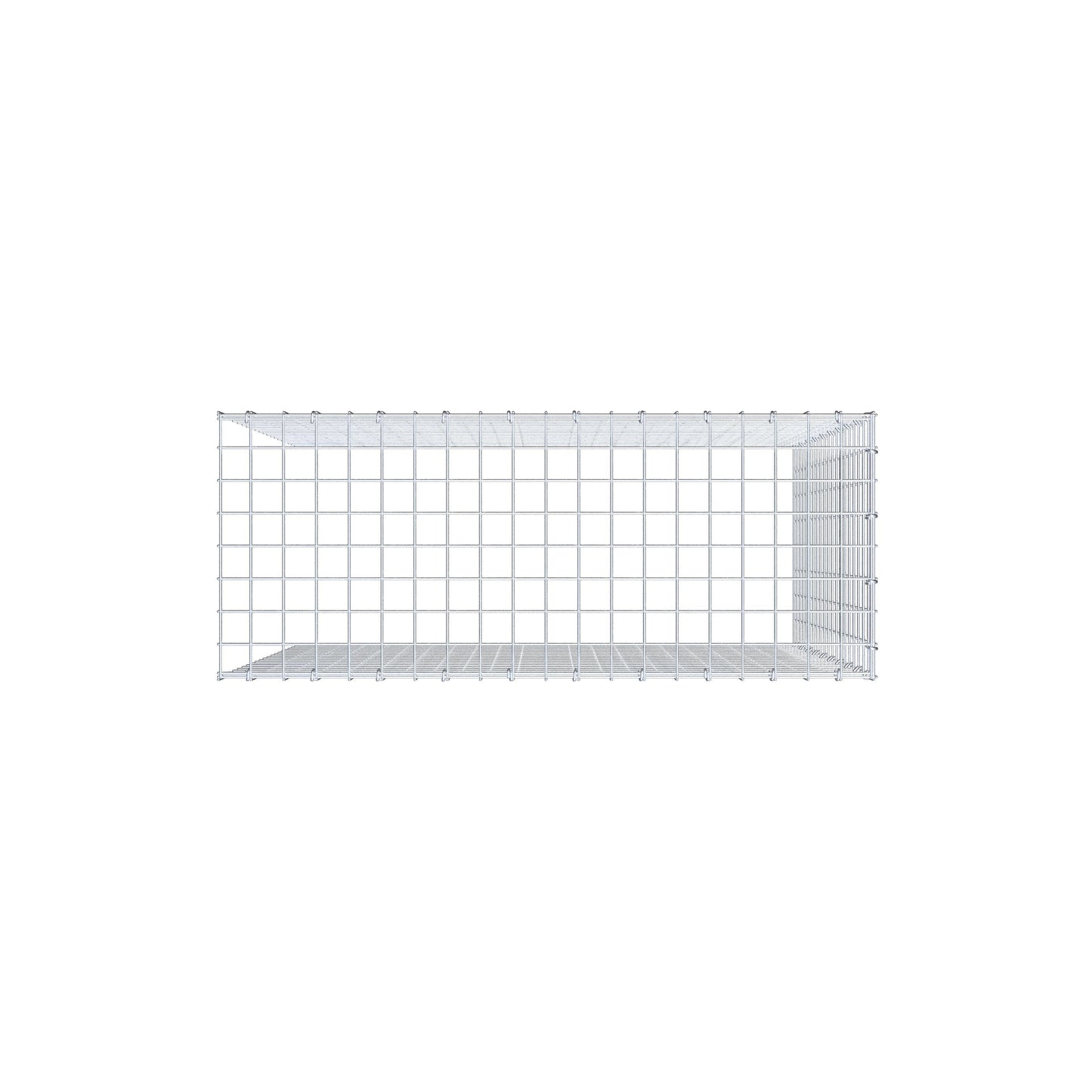 Mounted gabion type 4 100 cm x 100 cm x 40 cm (L x H x D), mesh size 5 cm x 5 cm, C-ring