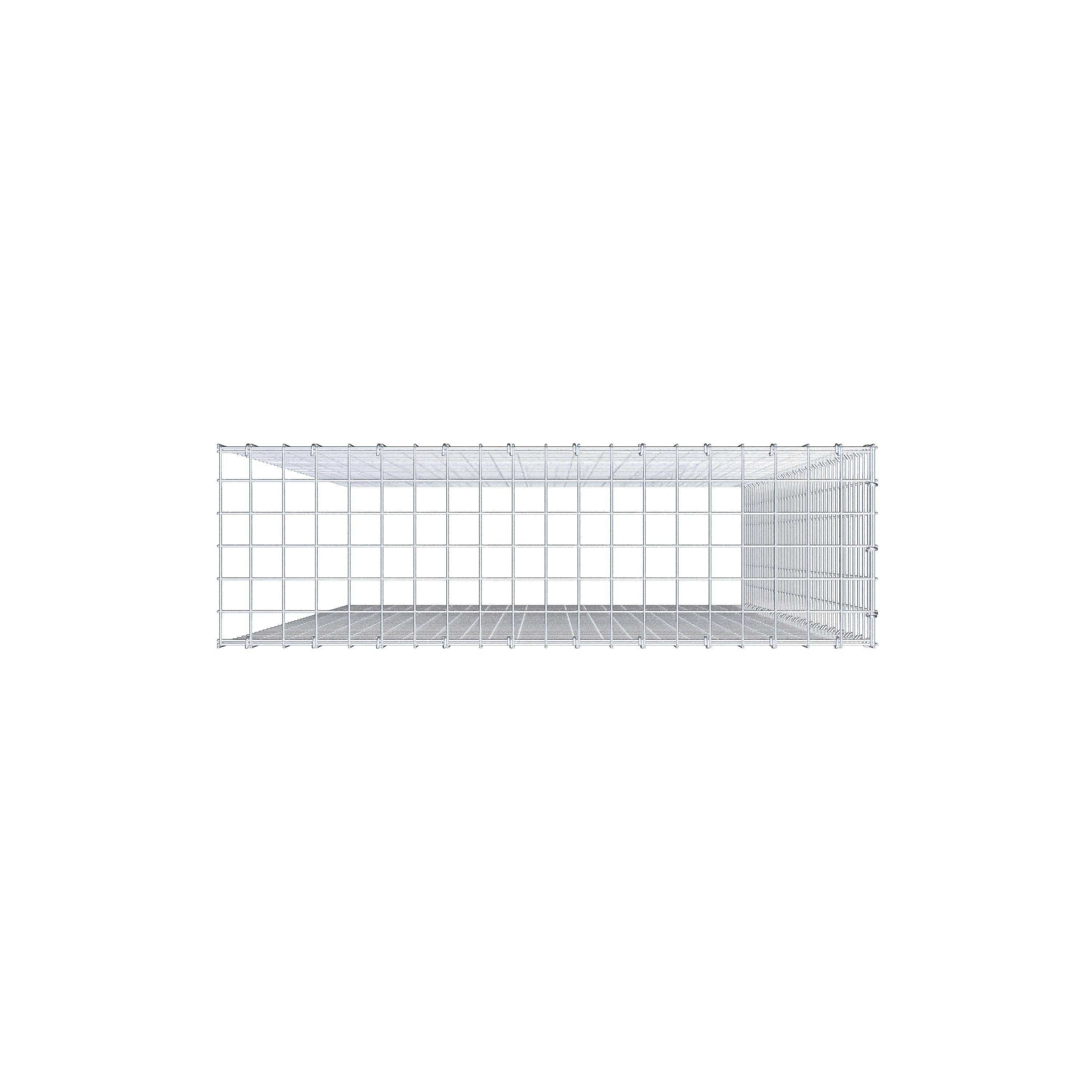 Monteret gabion type 4 200 cm x 100 cm x 30 cm (L x H x D), maskestørrelse 5 cm x 5 cm, C-ring