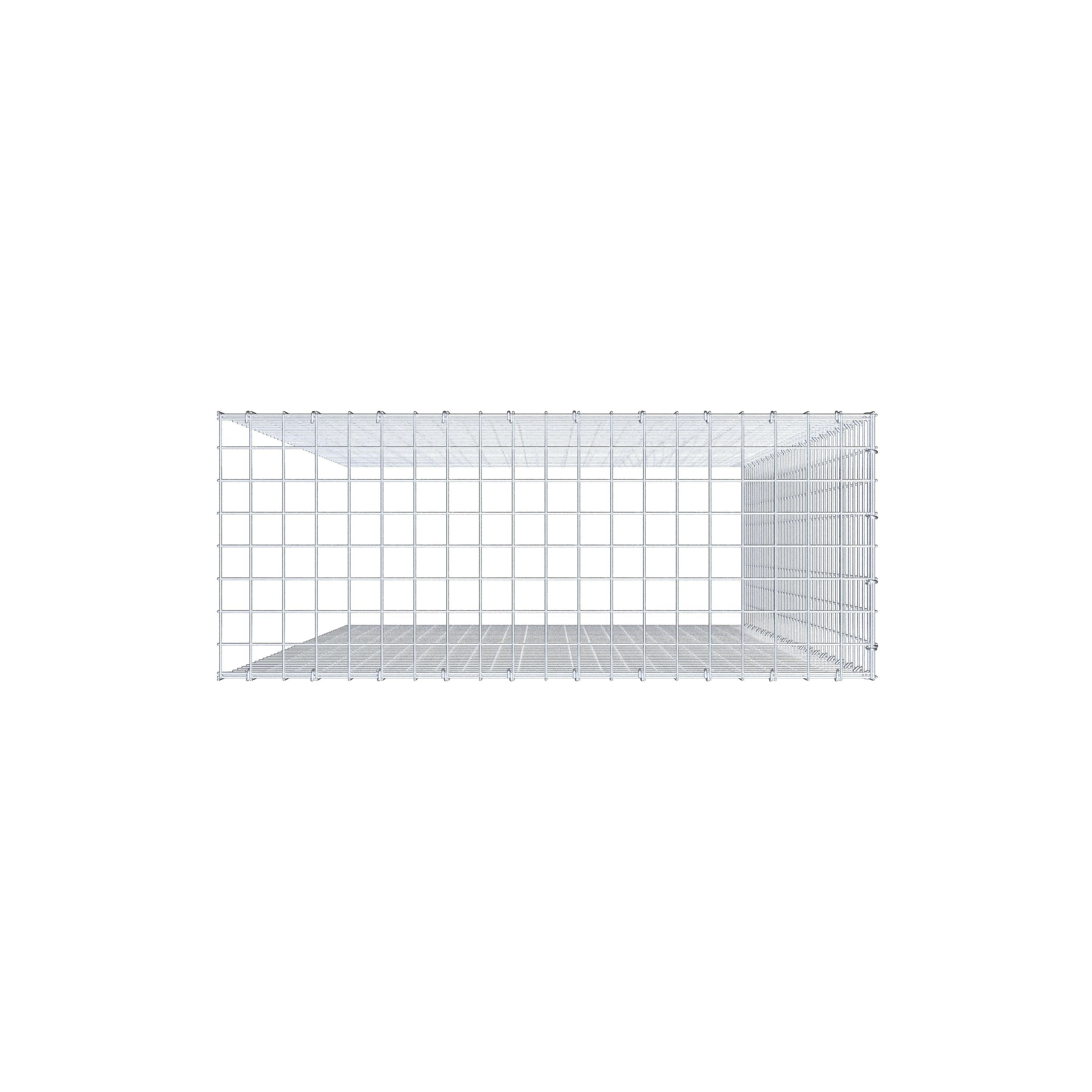 Monteret gabion type 4 200 cm x 100 cm x 40 cm (L x H x D), maskestørrelse 5 cm x 5 cm, C-ring