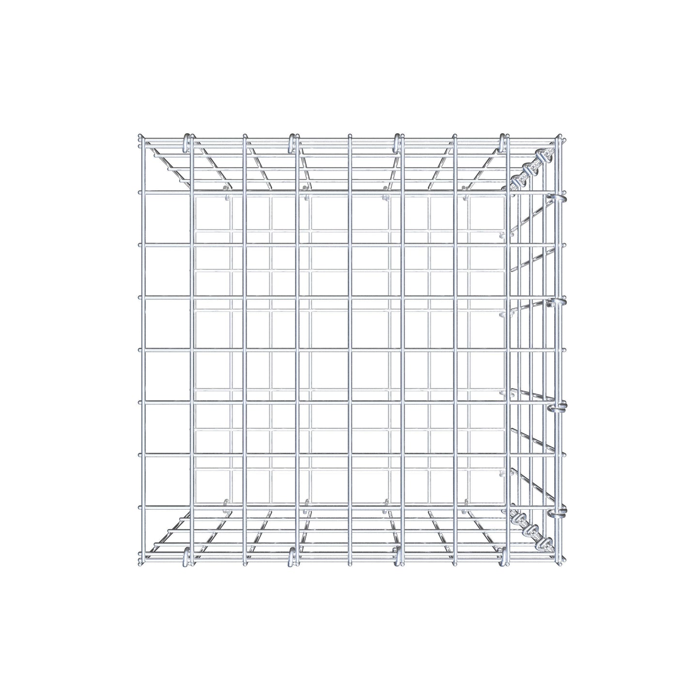 Mounted gabion type 2 40 cm x 40 cm x 40 cm, mesh size 5 cm x 10 cm, C-ring