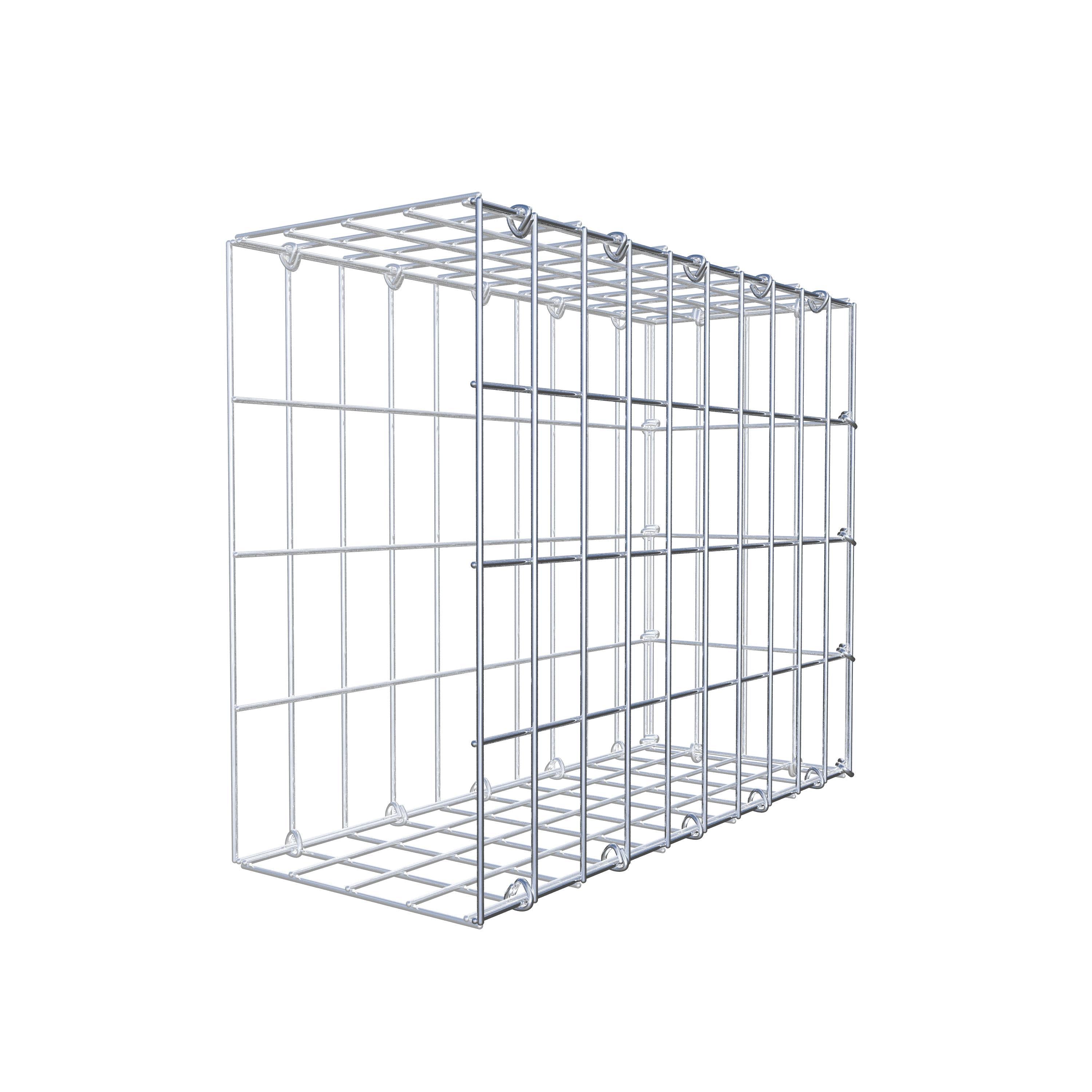 Monteret gabion type 2 50 cm x 40 cm x 20 cm, maskestørrelse 5 cm x 10 cm, C-ring