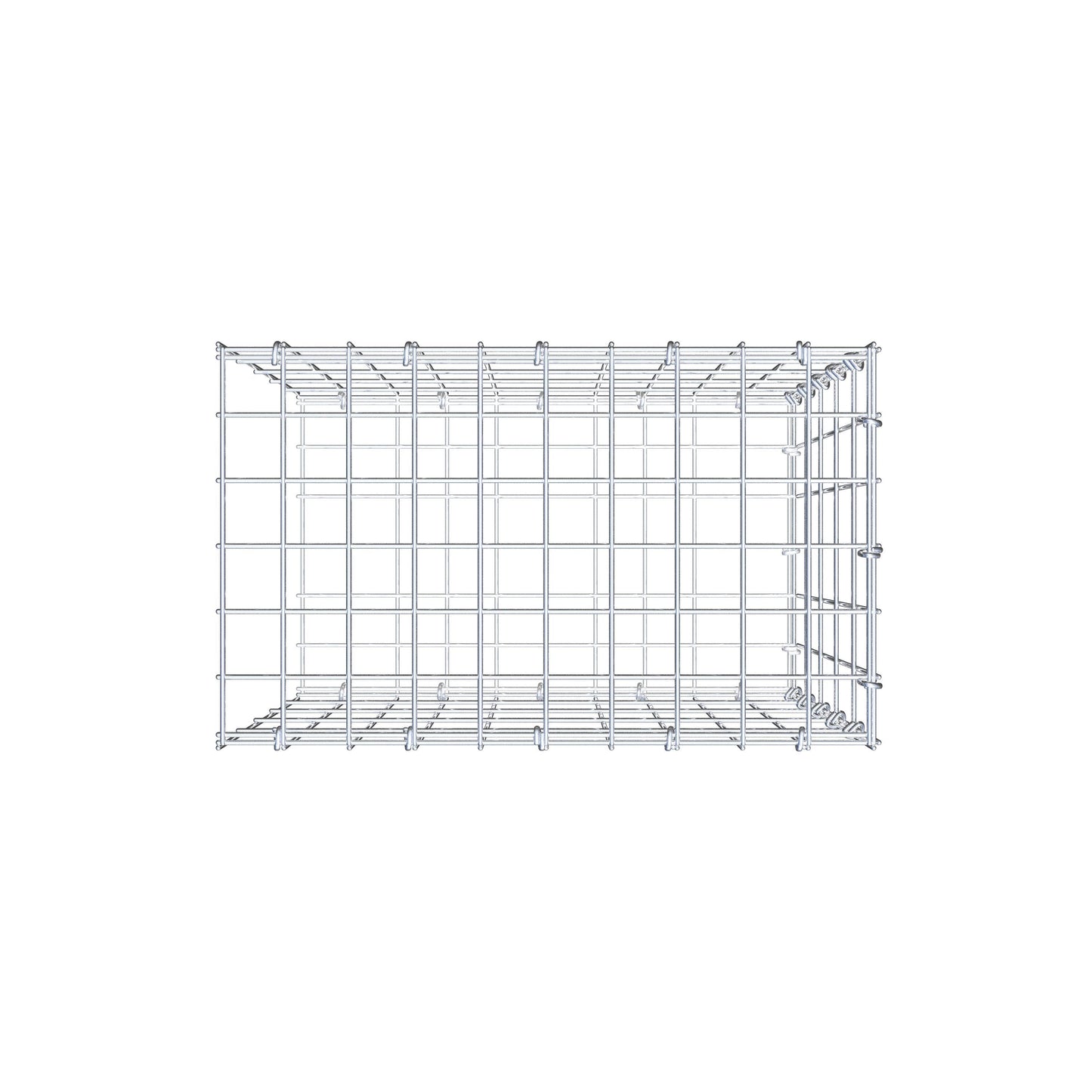 Mounted gabion type 2 50 cm x 50 cm x 30 cm, mesh size 5 cm x 10 cm, C-ring