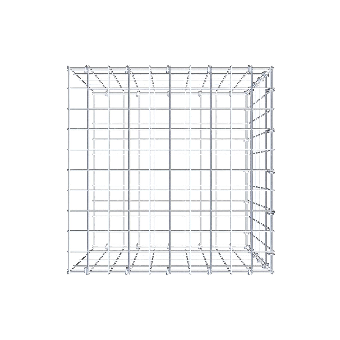 Mounted gabion type 2 50 cm x 50 cm x 50 cm, mesh size 5 cm x 10 cm, C-ring