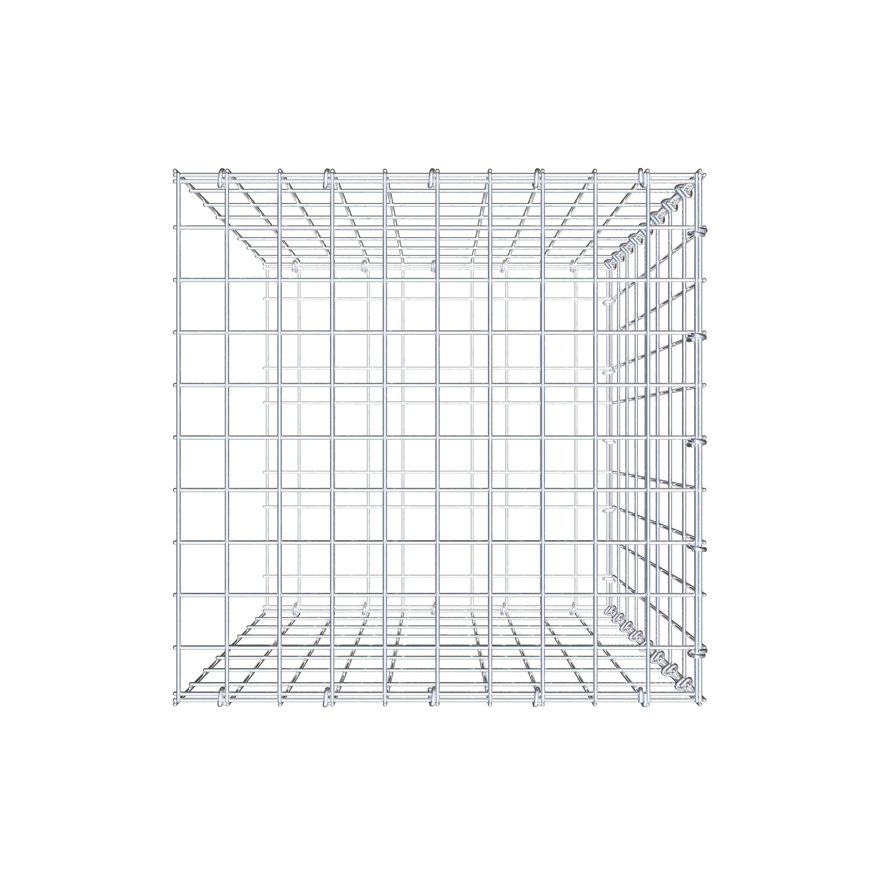 Monteret gabion type 2 80 cm x 50 cm x 50 cm, maskestørrelse 5 cm x 10 cm, C-ring