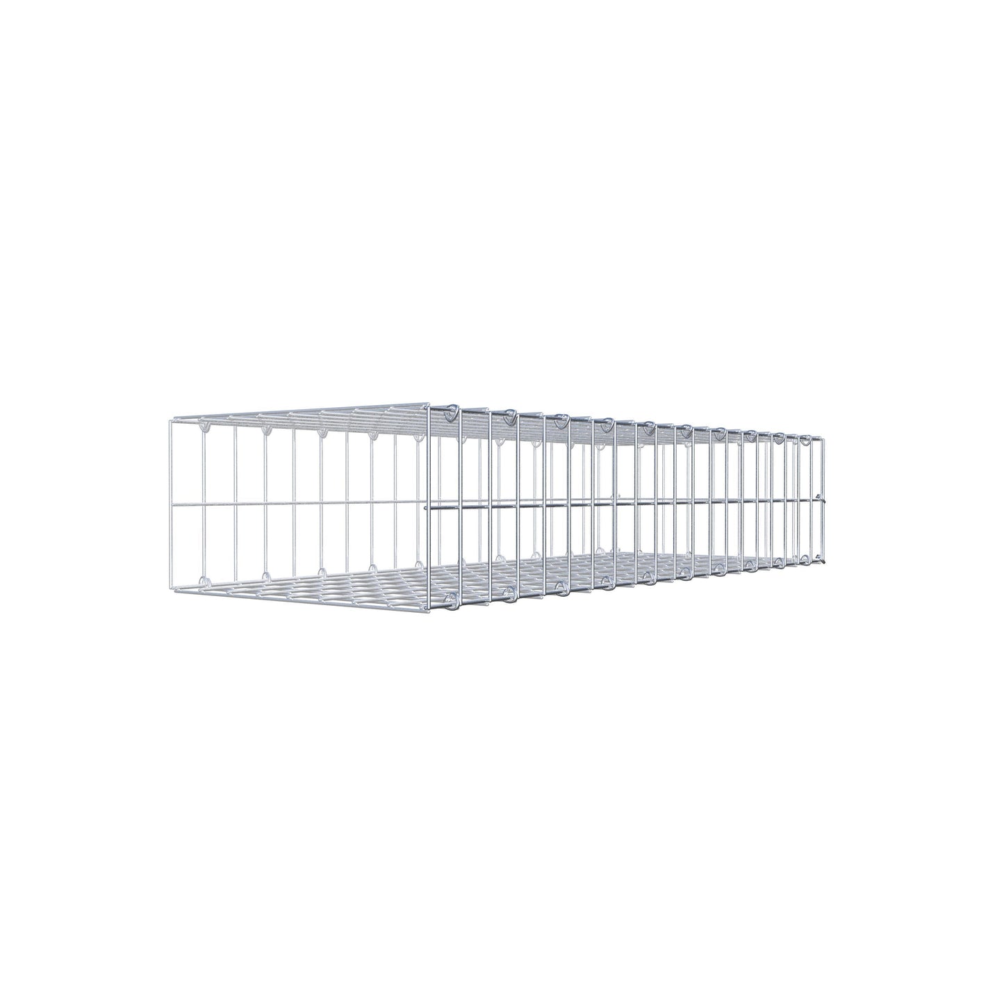 Monteret gabion type 2 100 cm x 20 cm x 40 cm, maskestørrelse 5 cm x 10 cm, C-ring