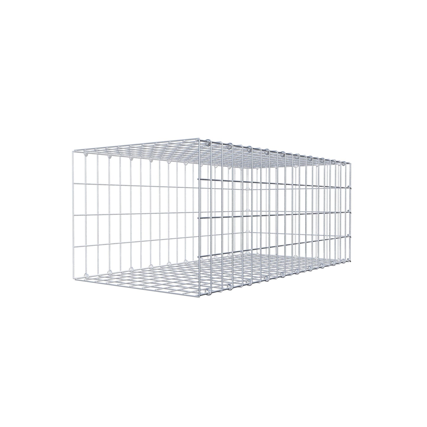 Monteret gabion type 2 100 cm x 40 cm x 50 cm, maskestørrelse 5 cm x 10 cm, C-ring