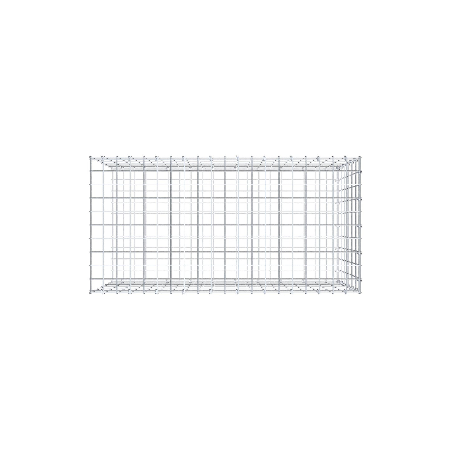 Monteret gabion type 2 100 cm x 60 cm x 50 cm, maskestørrelse 5 cm x 10 cm, C-ring