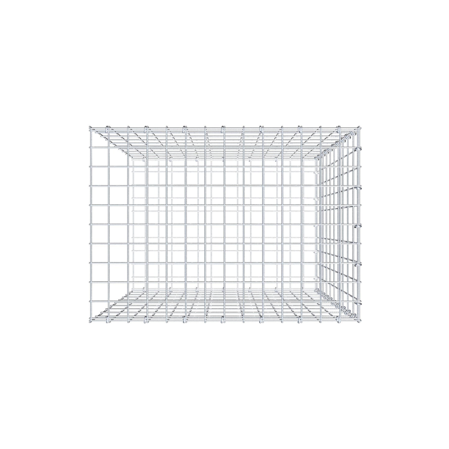 Monteret gabion type 2 100 cm x 70 cm x 50 cm, maskestørrelse 5 cm x 10 cm, C-ring