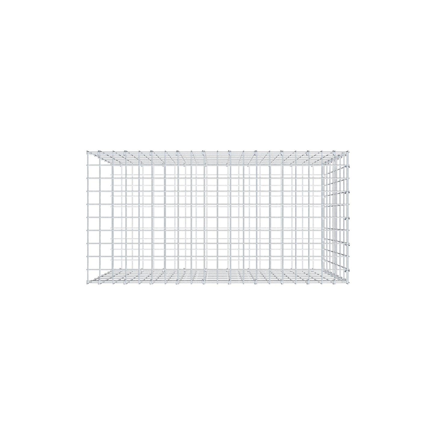 Monteret gabion type 2 100 cm x 70 cm x 50 cm, maskestørrelse 5 cm x 10 cm, C-ring
