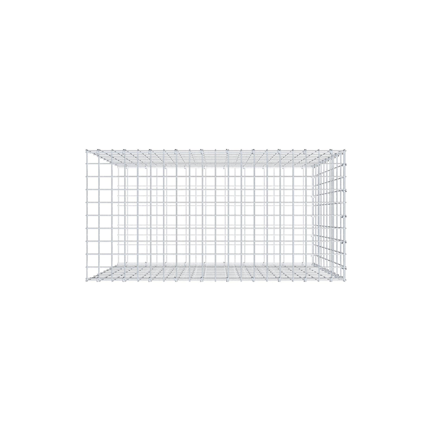 Anbaugabione Typ 2 100 cm x 100 cm x 50 cm, Maschenweite 5 cm x 10 cm, C-Ring