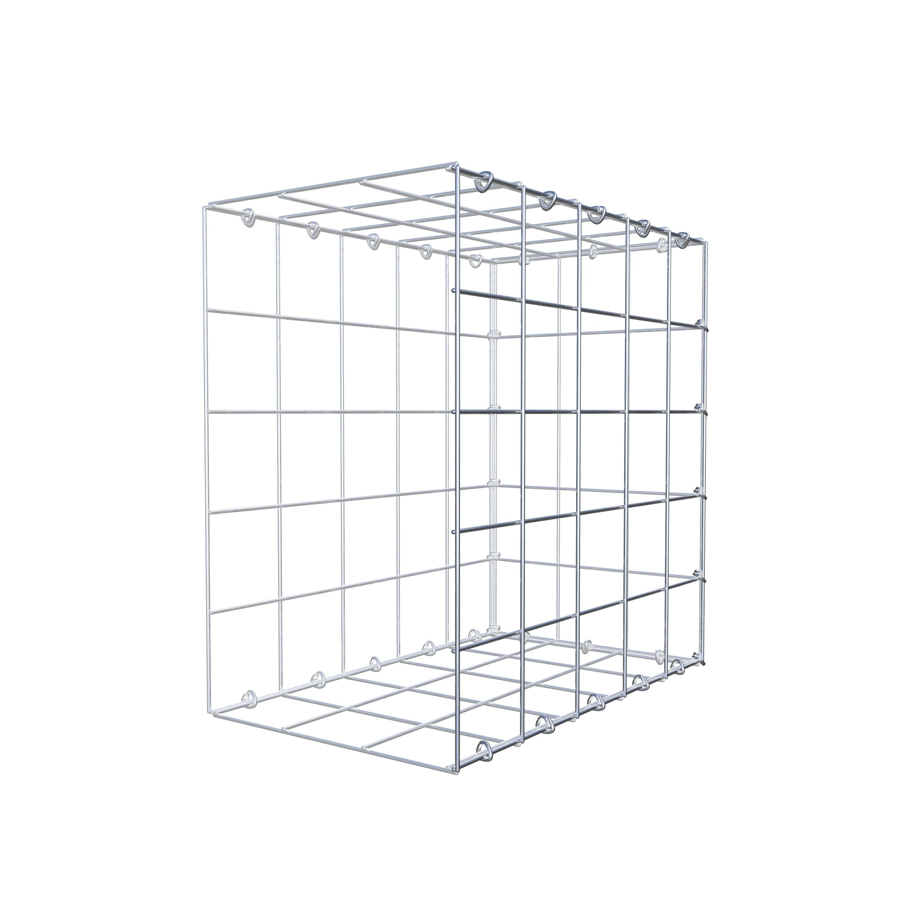 Fästbar gabion typ 2 50 cm x 50 cm x 30 cm (L x H x D), maskstorlek 10 cm x 10 cm, C-ring
