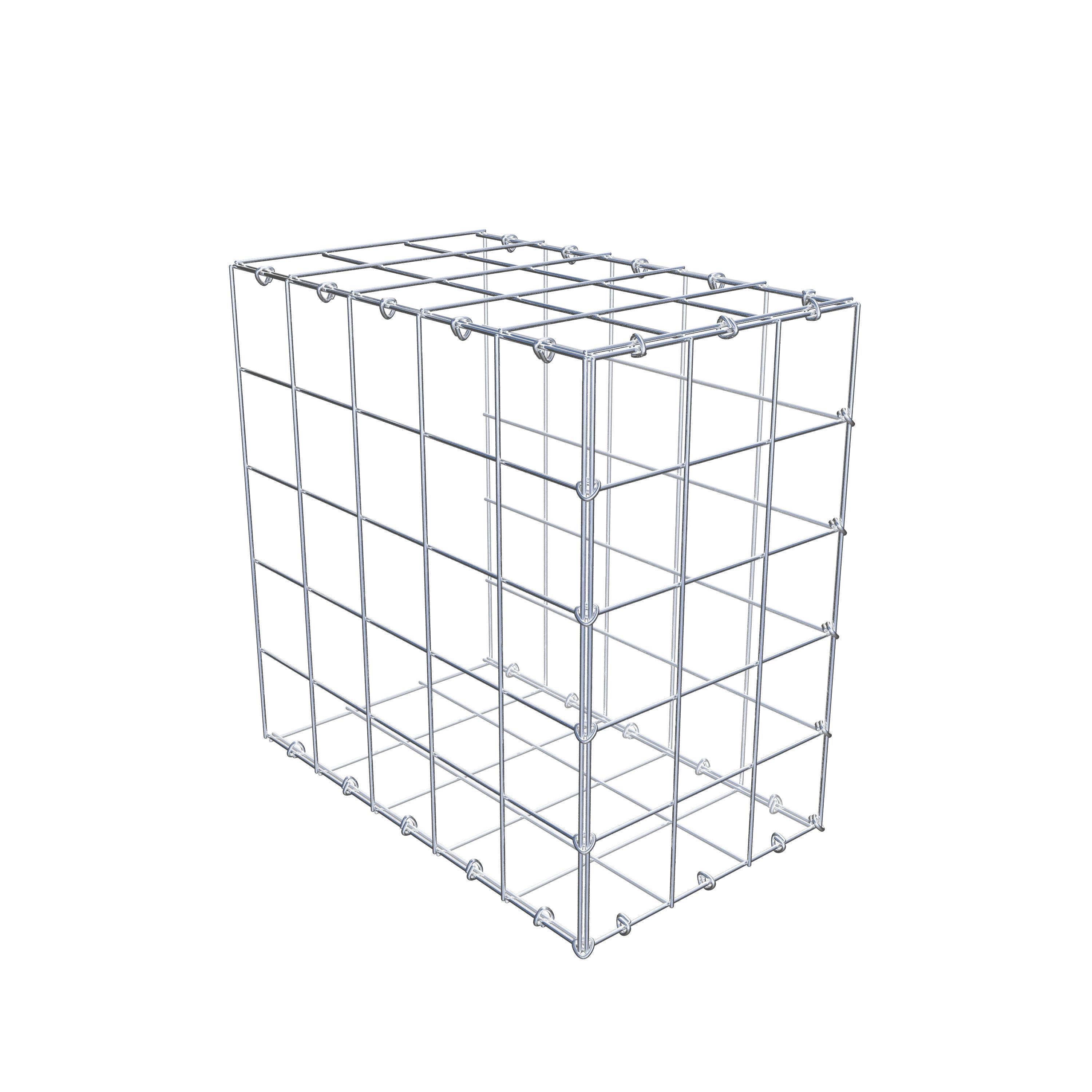 Fästbar gabion typ 2 50 cm x 50 cm x 30 cm (L x H x D), maskstorlek 10 cm x 10 cm, C-ring