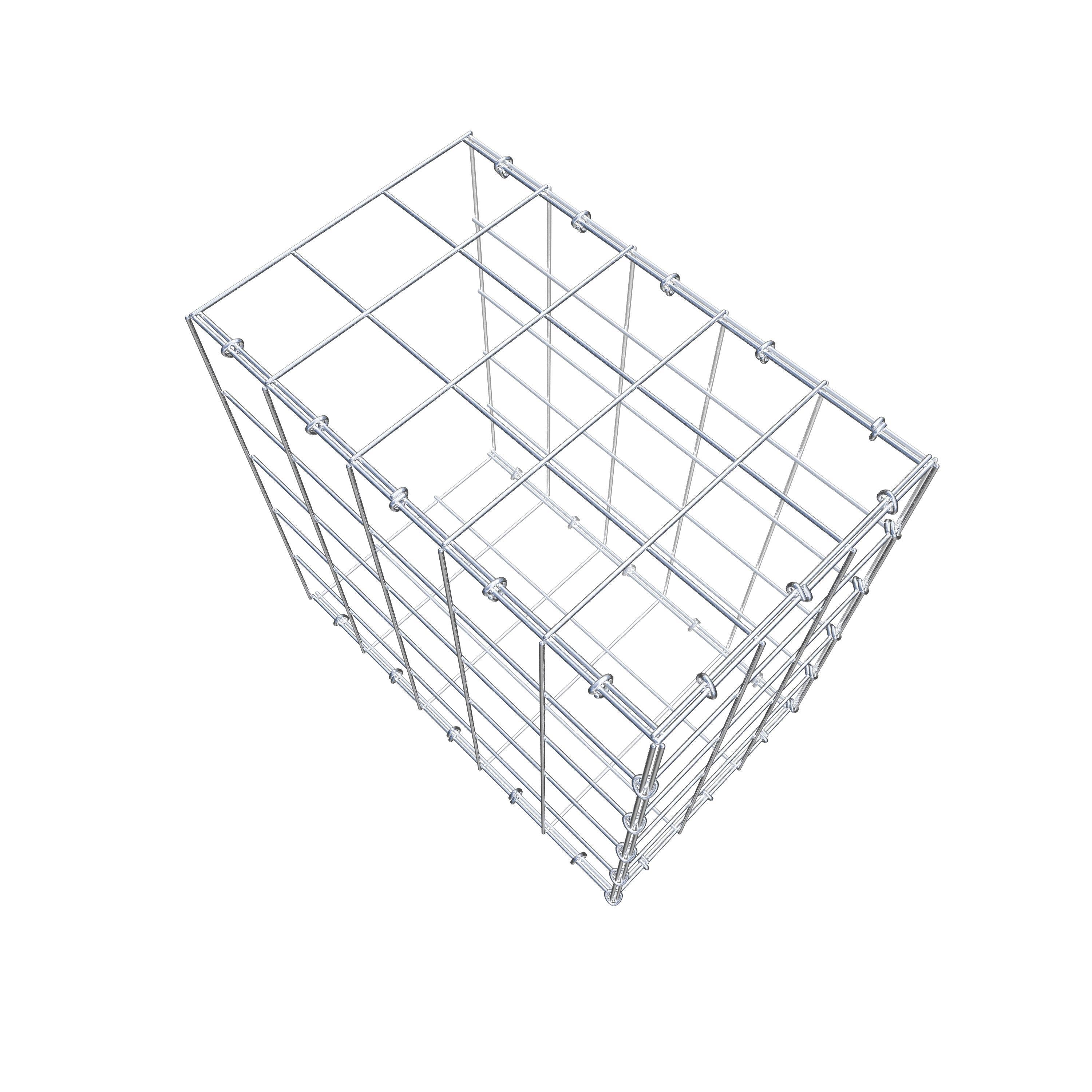 Fästbar gabion typ 2 50 cm x 50 cm x 30 cm (L x H x D), maskstorlek 10 cm x 10 cm, C-ring