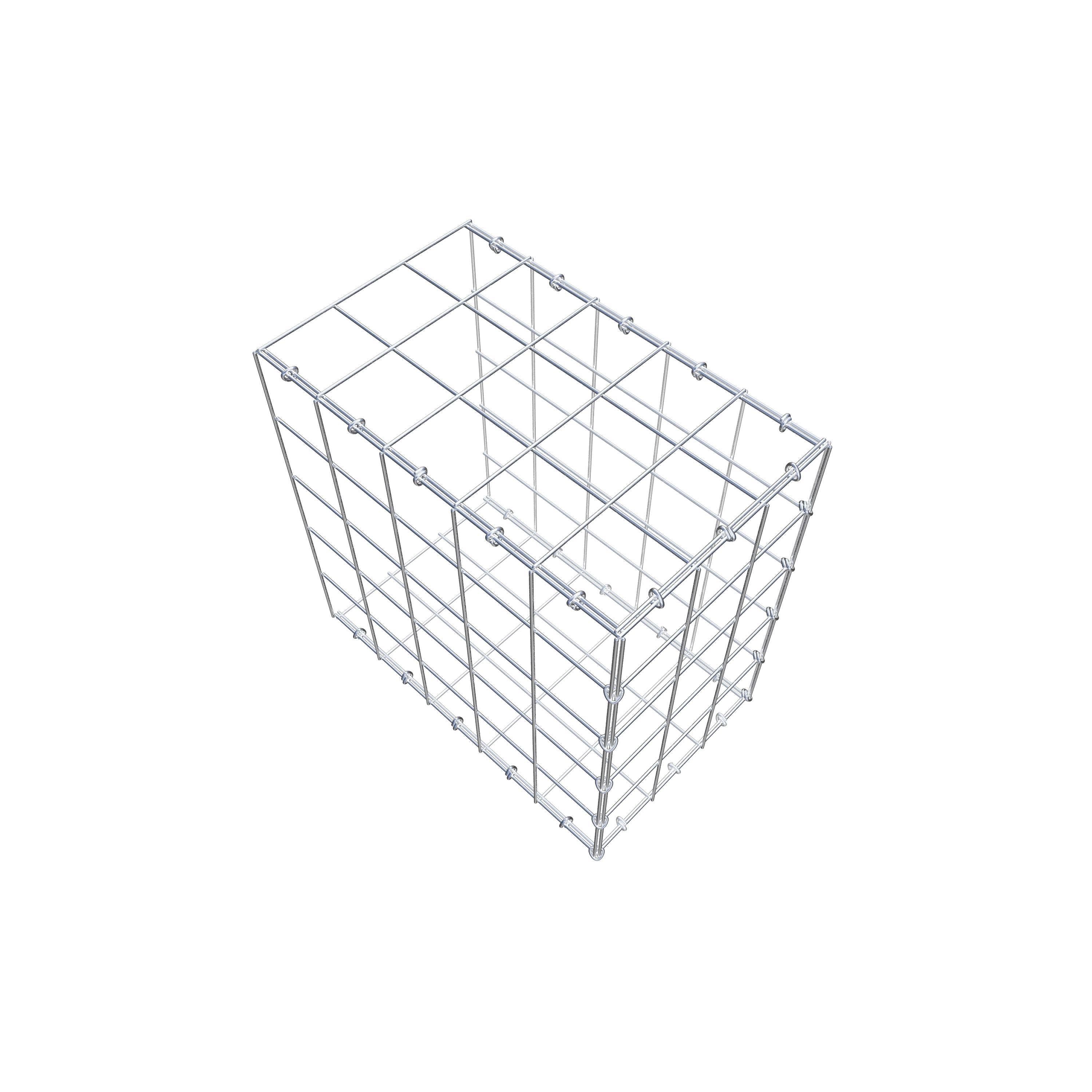 Fästbar gabion typ 2 50 cm x 50 cm x 30 cm (L x H x D), maskstorlek 10 cm x 10 cm, C-ring