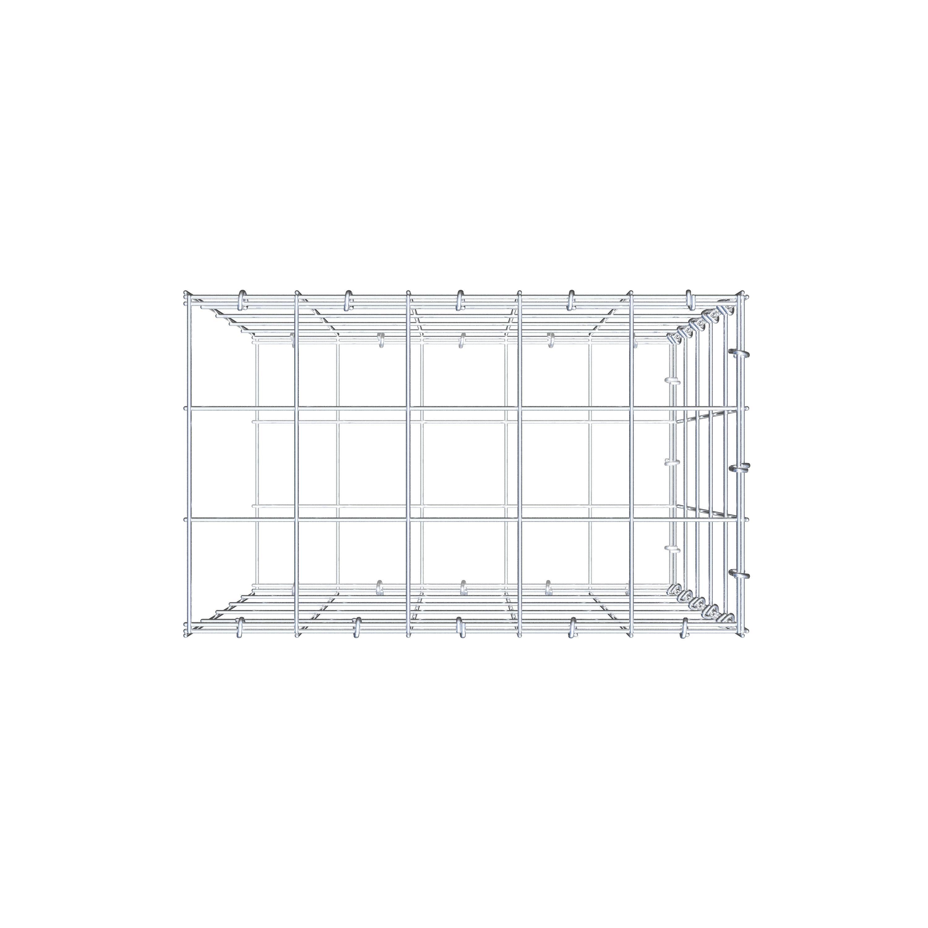 Fästbar gabion typ 2 50 cm x 50 cm x 30 cm (L x H x D), maskstorlek 10 cm x 10 cm, C-ring