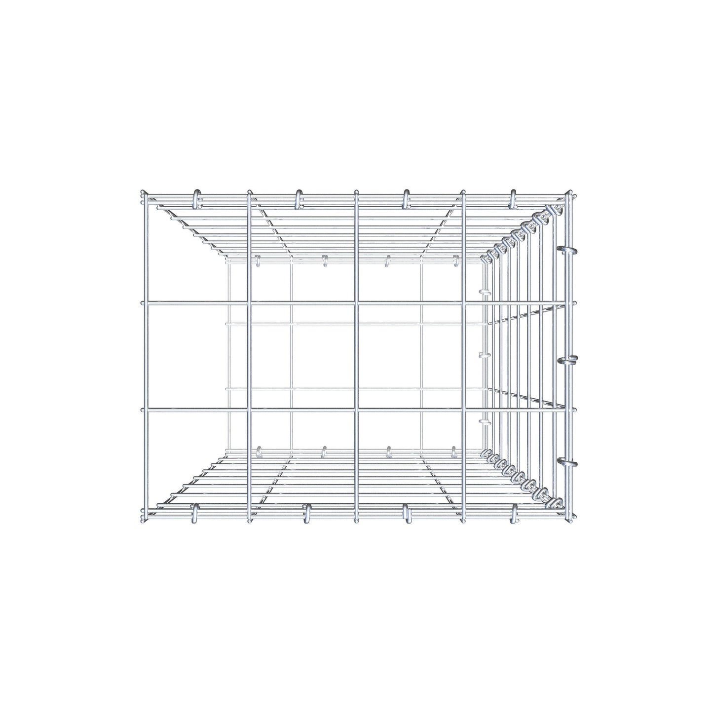 Anbaugabione Typ 2 80 cm x 40 cm x 30 cm (L x H x T), Maschenweite 10 cm x 10 cm, C-Ring