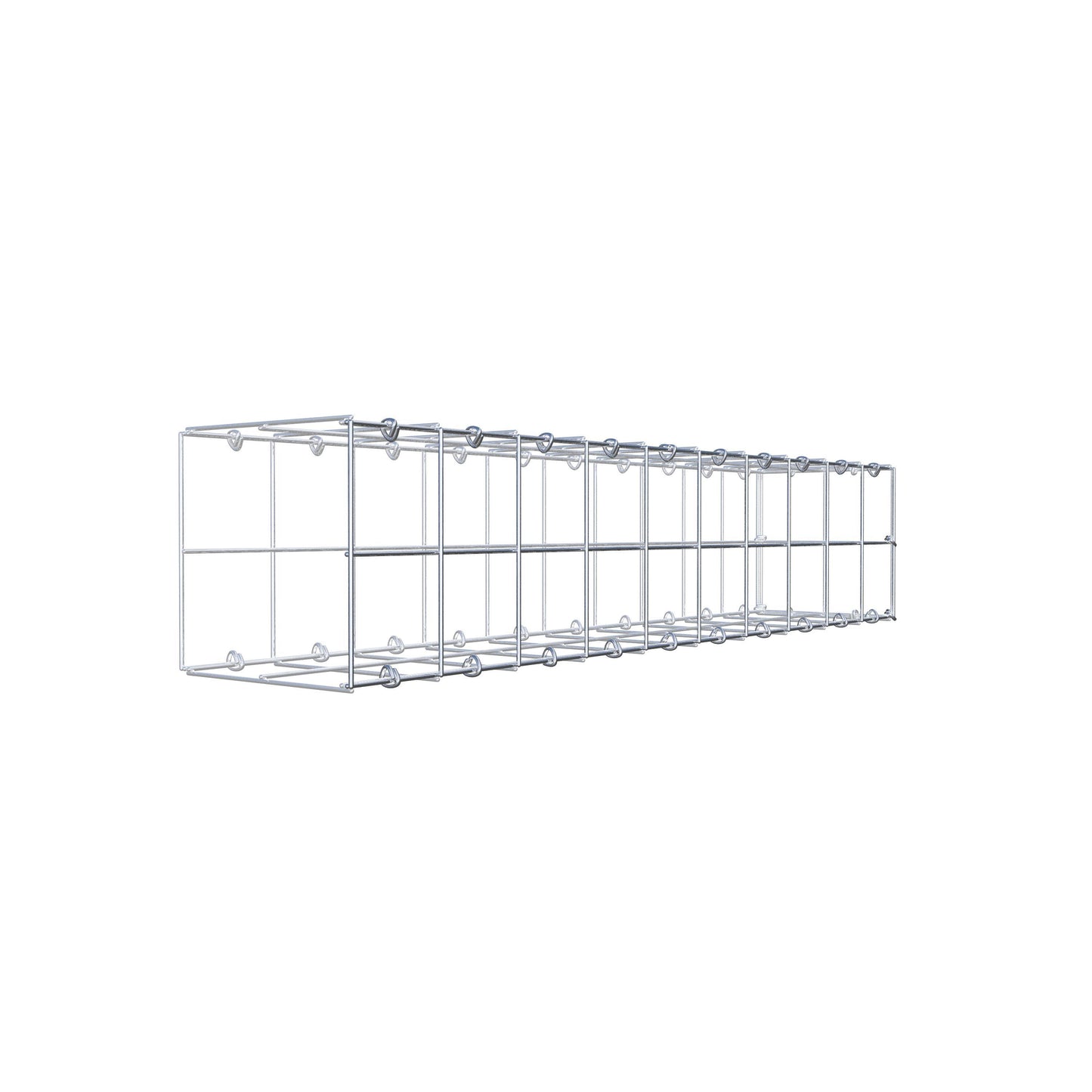 Monteret gabion type 2 100 cm x 20 cm x 20 cm (L x H x D), maskestørrelse 10 cm x 10 cm, C-ring