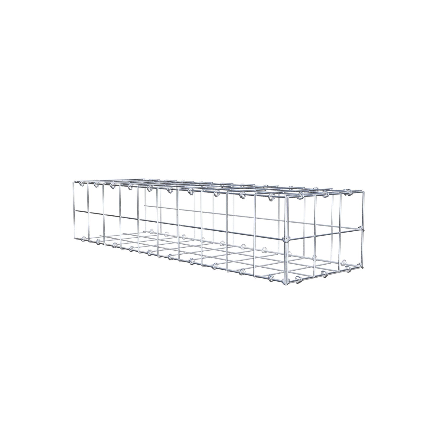 Monteret gabion type 2 100 cm x 20 cm x 30 cm (L x H x D), maskestørrelse 10 cm x 10 cm, C-ring