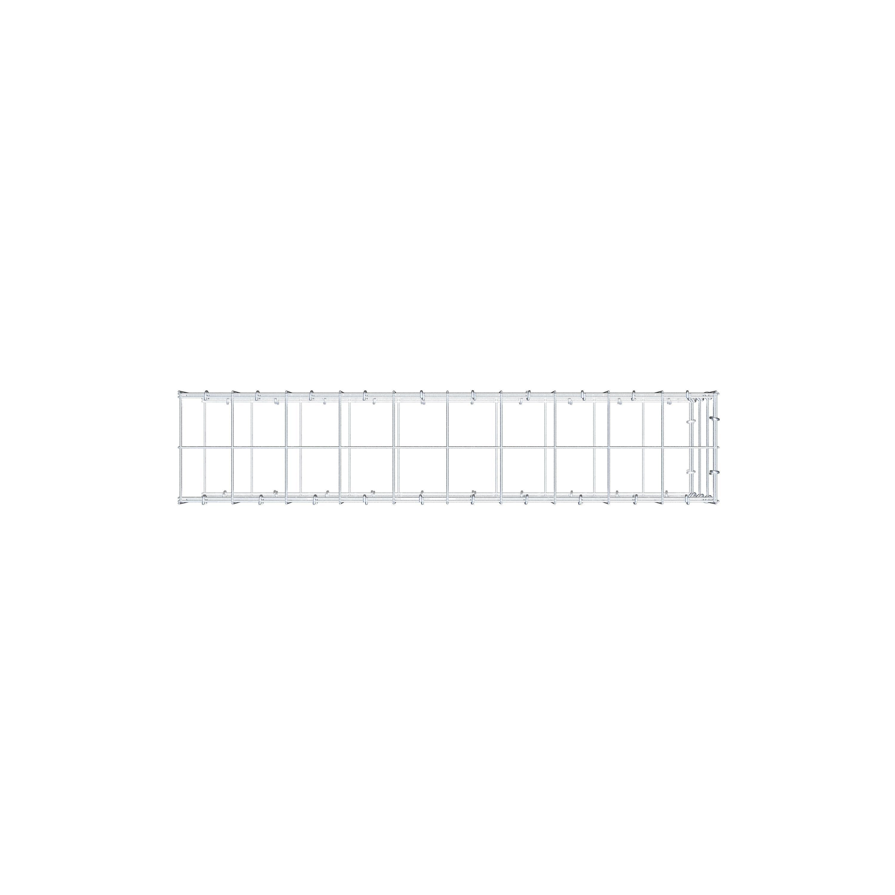 Gabião Tipo 2 100 cm x 30 cm x 20 cm (C x A x P), malhagem 10 cm x 10 cm, anel C