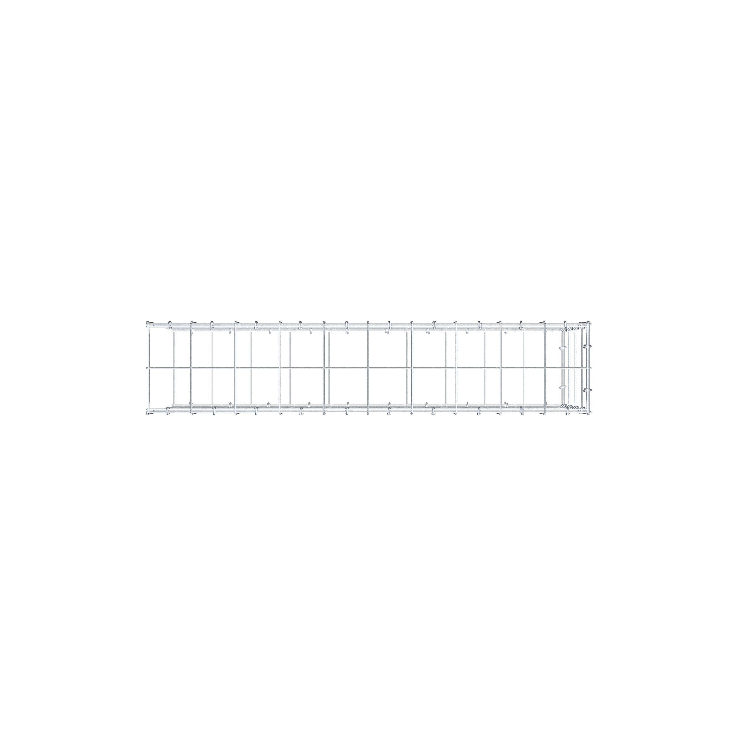 Anbaugabione Typ 2 100 cm x 40 cm x 20 cm (L x H x T), Maschenweite 10 cm x 10 cm, C-Ring