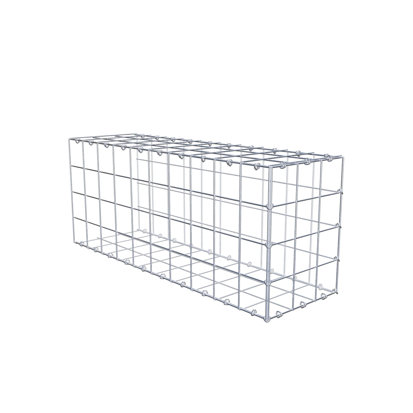 Mounted gabion type 2 100 cm x 40 cm x 30 cm (L x H x D), mesh size 10 cm x 10 cm, C-ring