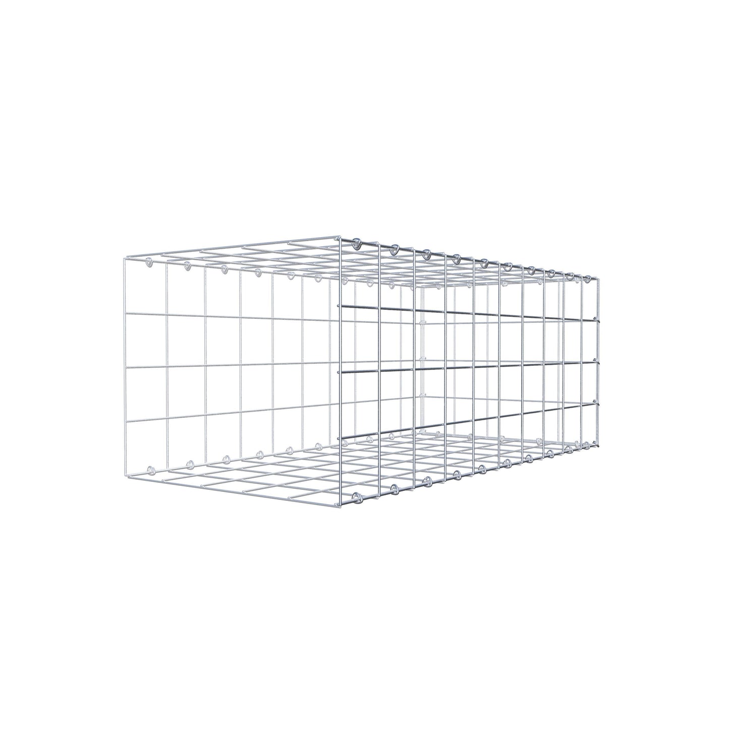 Monteret gabion type 2 100 cm x 40 cm x 50 cm (L x H x D), maskestørrelse 10 cm x 10 cm, C-ring