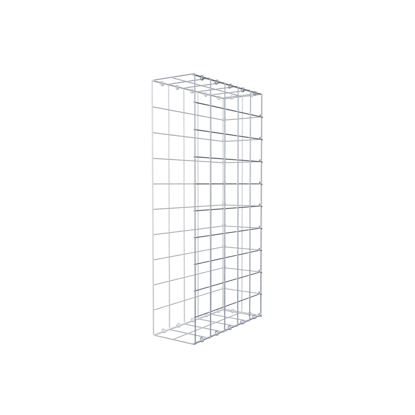 Typ 2 påbyggnadsgabion 100 cm x 50 cm x 20 cm (L x H x D), maskstorlek 10 cm x 10 cm, C-ring